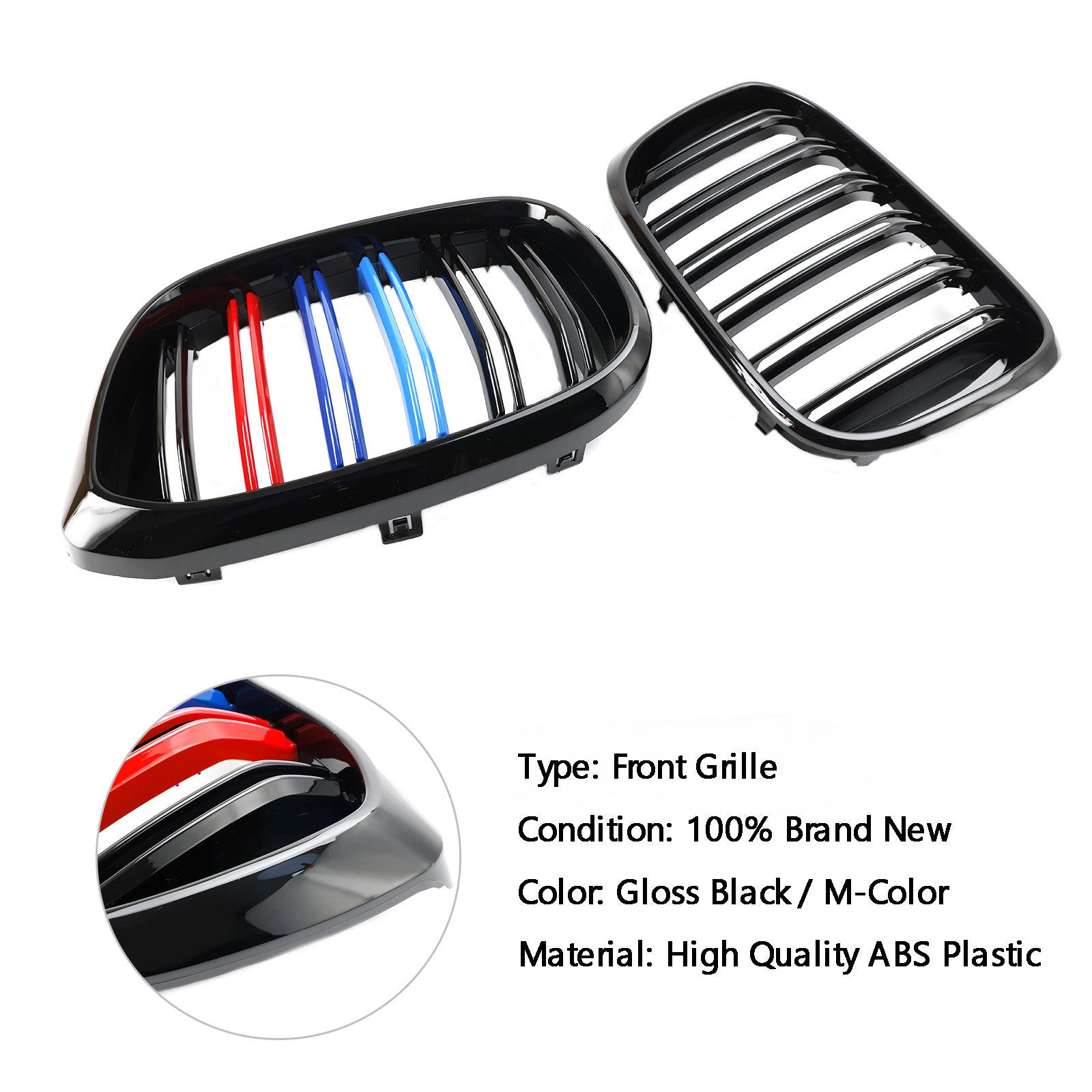 PALASER 2018-2021 BMW G01 X3 G02 X4 2PCS M-color Kidney Grill Grille 51138469959 Gloss Black - Image 9