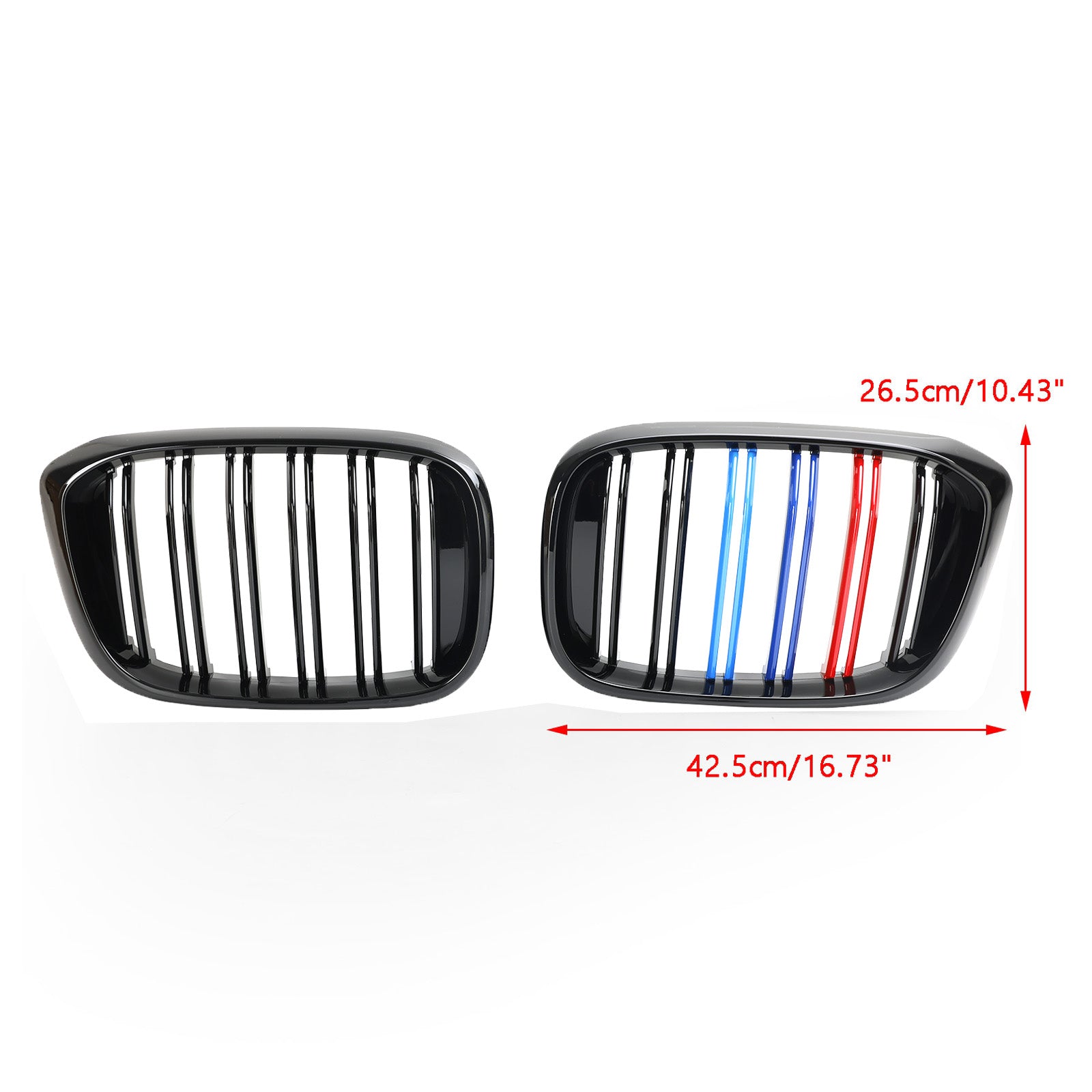 PALASER 2018-2021 BMW G01 X3 G02 X4 2PCS M-color Kidney Grill Grille 51138469959 Gloss Black - Image 2