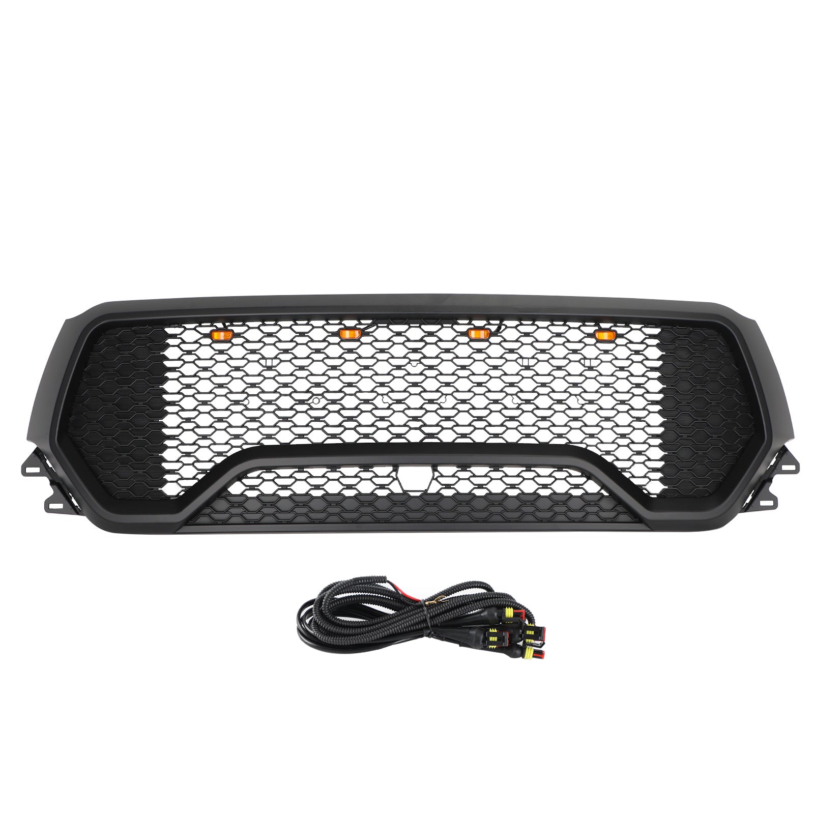 PALASER 2019-2024 Dodge Ram 1500 Trx Style LED Honeycomb Front Upper Hood Grille - Image 8