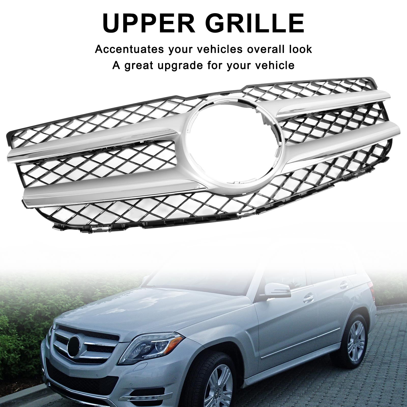 PALASER 2012-2015 Benz GLK300 Base Sport Utility 4-Door 2048802983 Front Upper Hood Bumper Grill Replacement