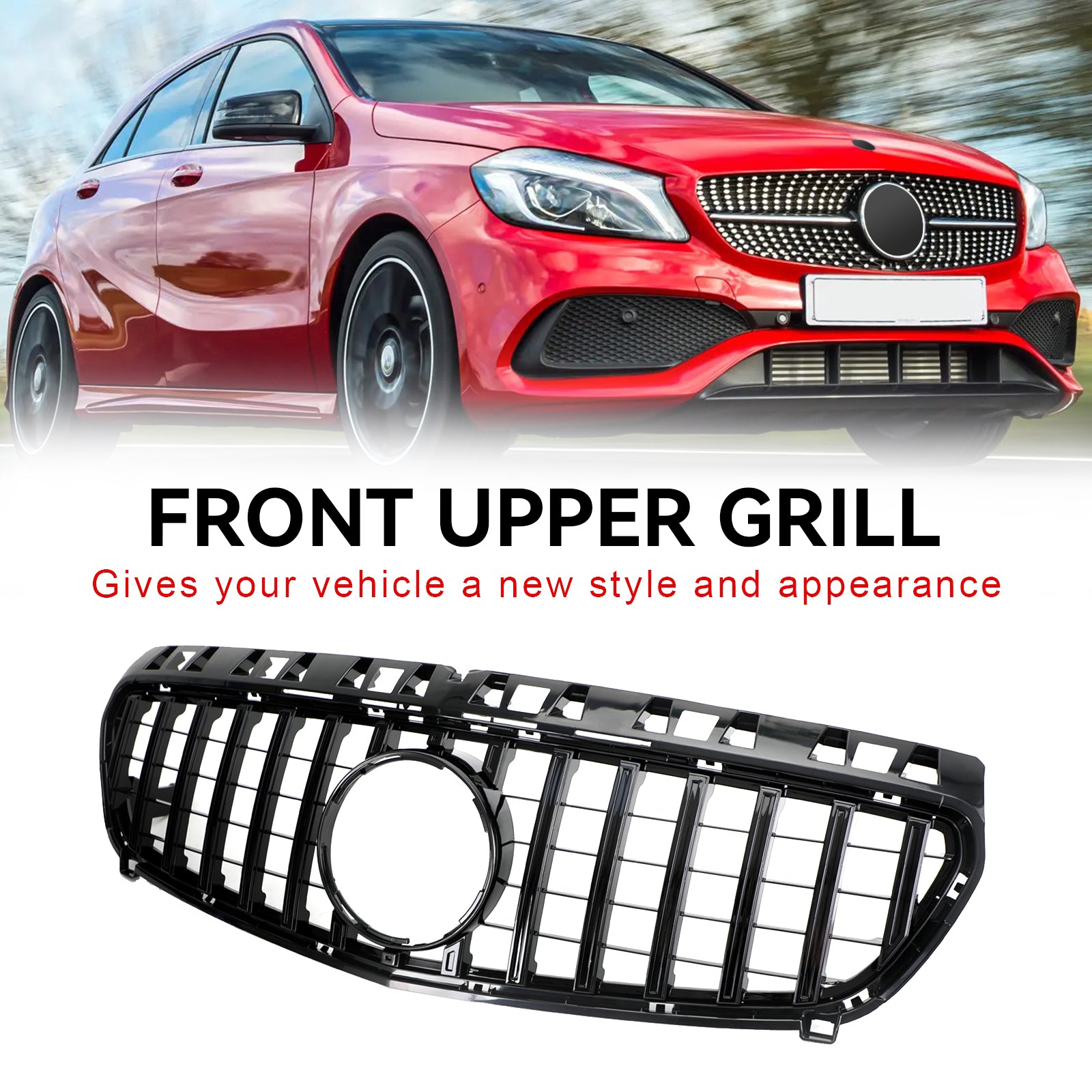 PALASER 2013-2015 Benz W176 A-class Front Bumper Grille Grill Gloss Black