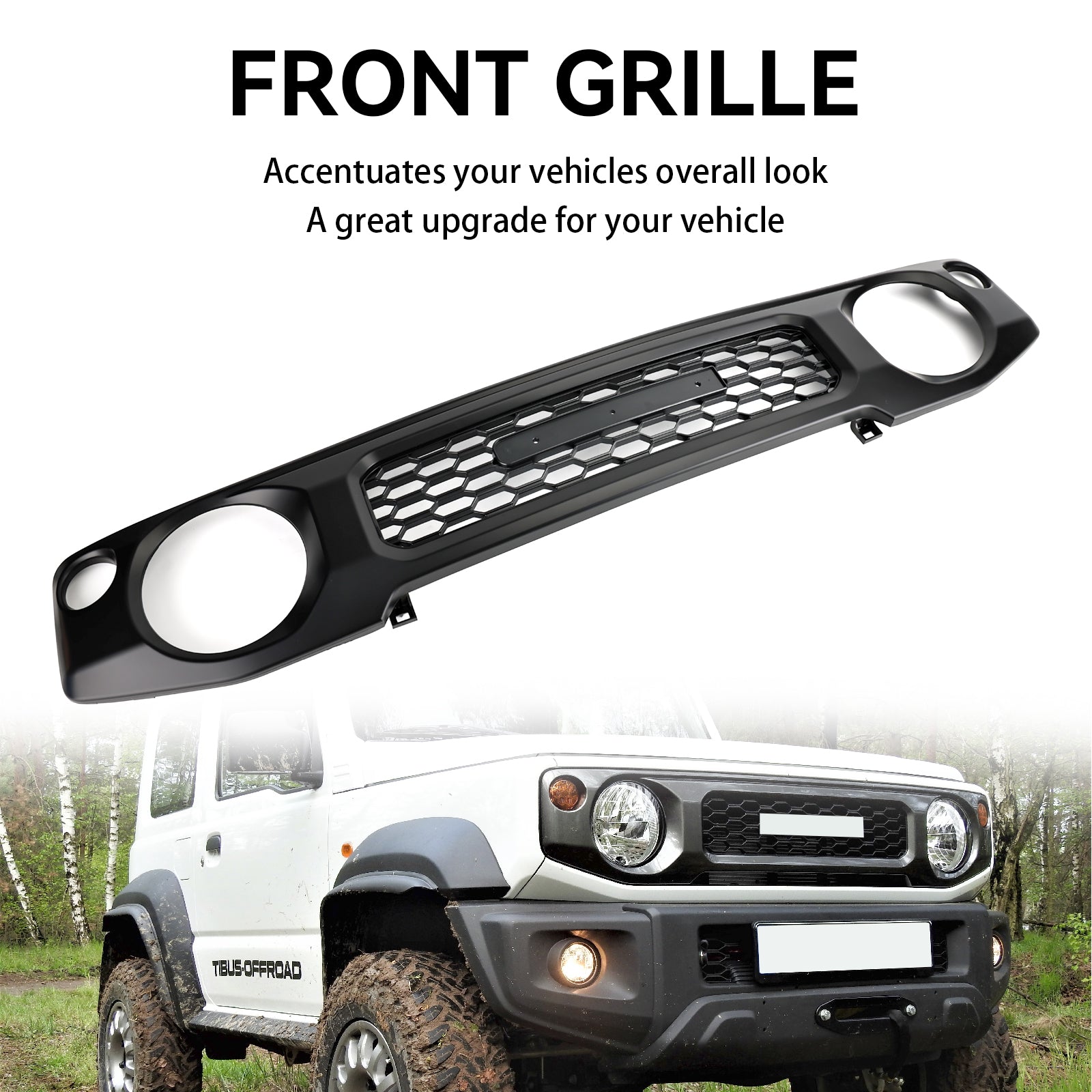 PALASER 2019-2023 Suzuki Jimny JB64 JB74 Honeycomb Front Bumper Grill 9911C78R00ZSC - Image 3