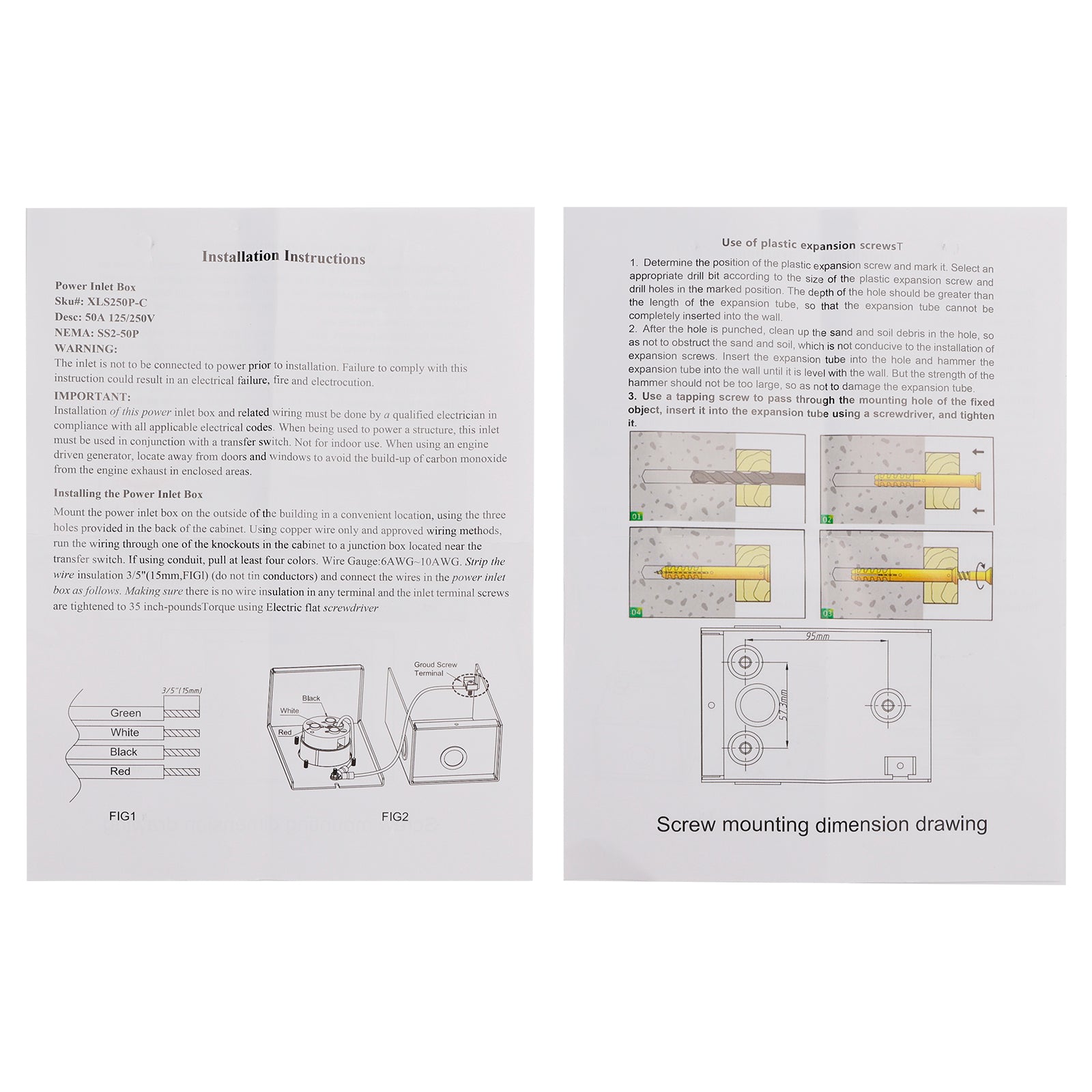 PALASER Rv 50 Amp Power Inlet Box Outdoor Receptacle 3 Prong Locking Plug With LED Light - Image 7