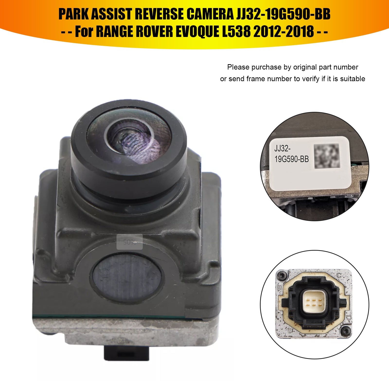 PALASER 2012-2018 Range Rover Evoque L538 Rear Reverse Parking Assist Camera LR114320 JJ32-19G590-BB - Image 4