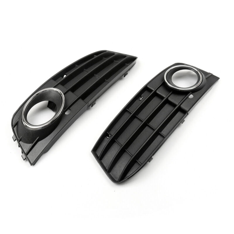 PALASER 2009-2011 Audi A4 B8 L+r Matte Black Front Bumper Fog Light Grille Cover - Image 2