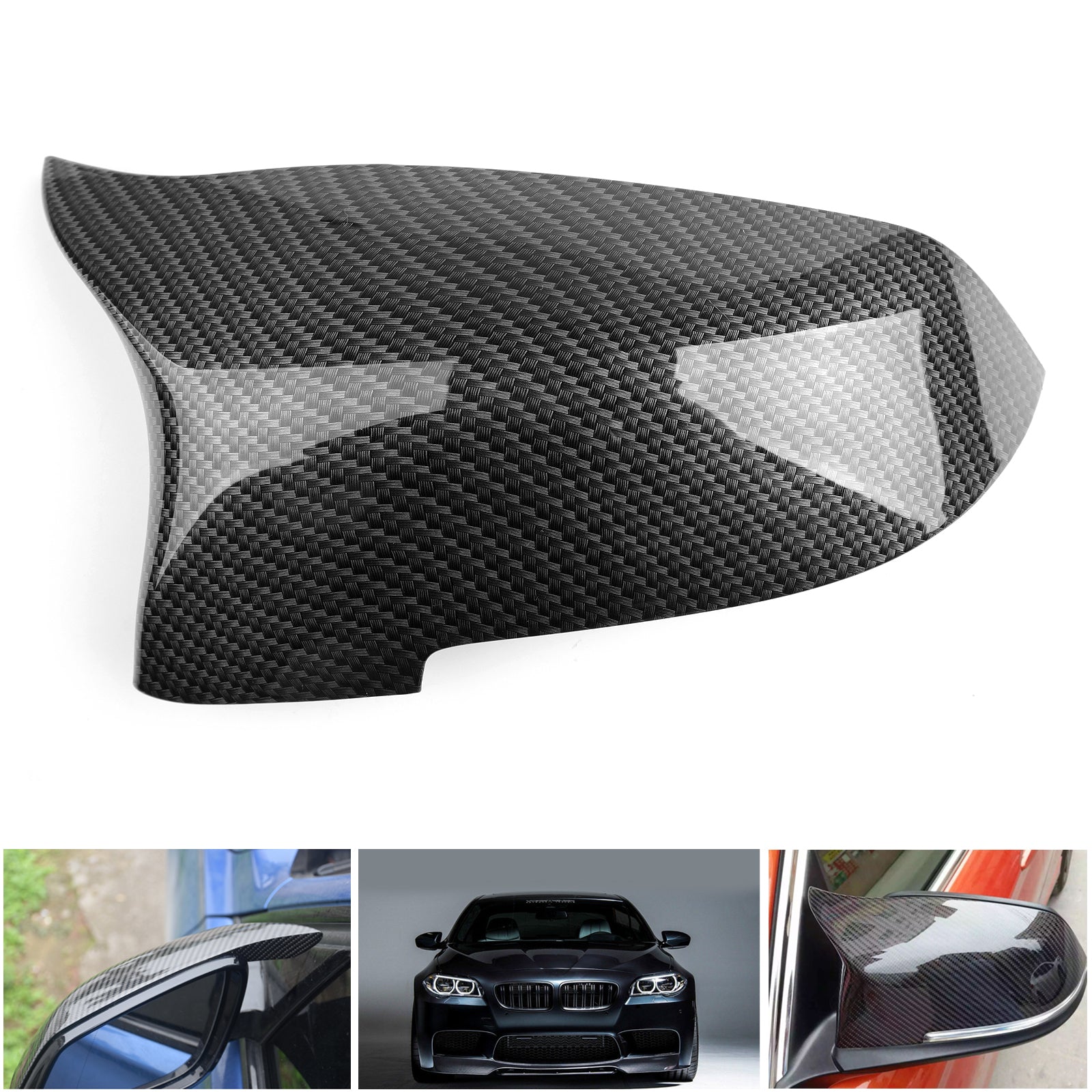 PALASER Pair Carbon Fiber Side Rear View Mirror Cover Caps For BMW F10 F18 2014-2016 - Image 6