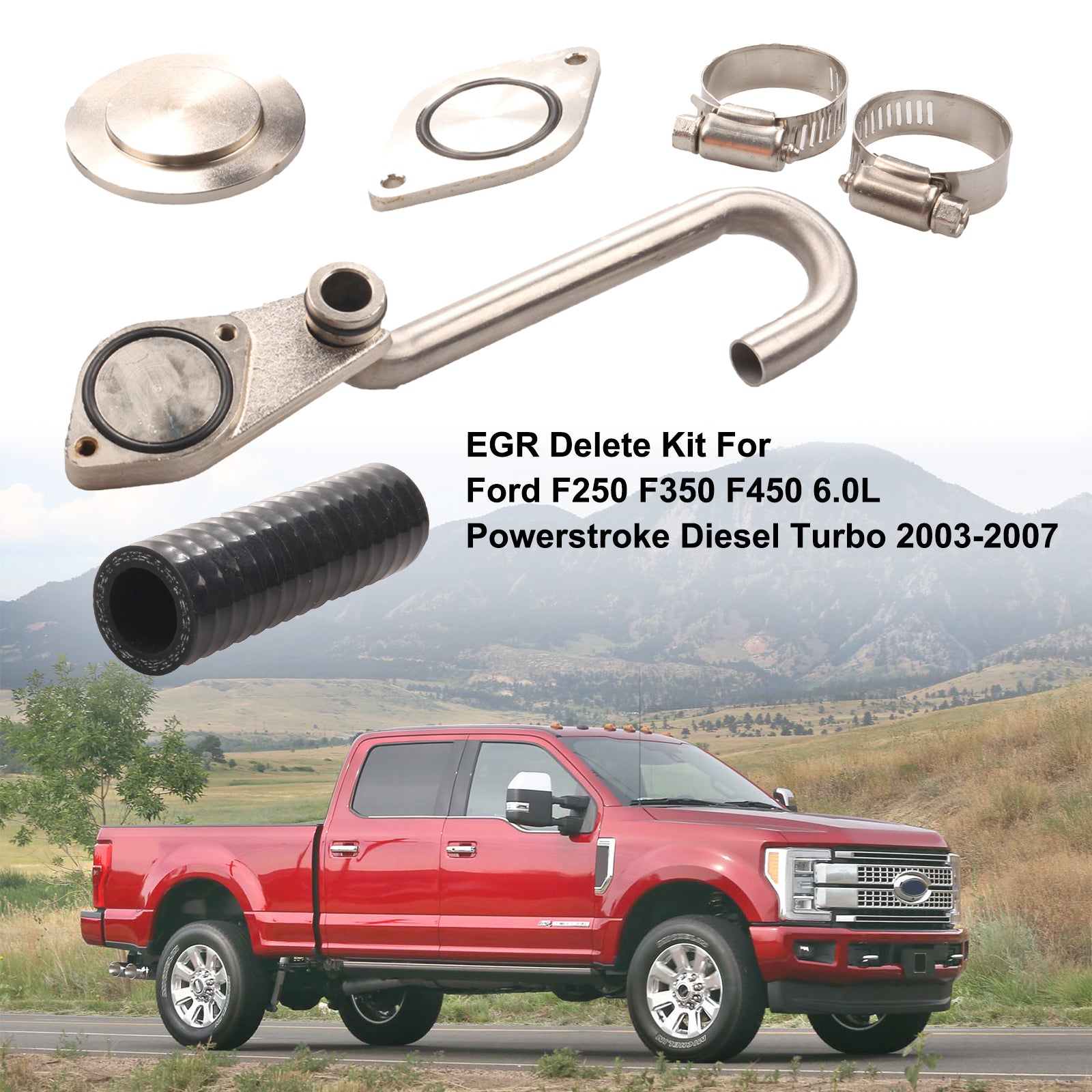 PALASER 03-07 F250 F350 F450 6.0L Powerstroke Diesel Turbo Ford EGR Delete Kit - Image 7