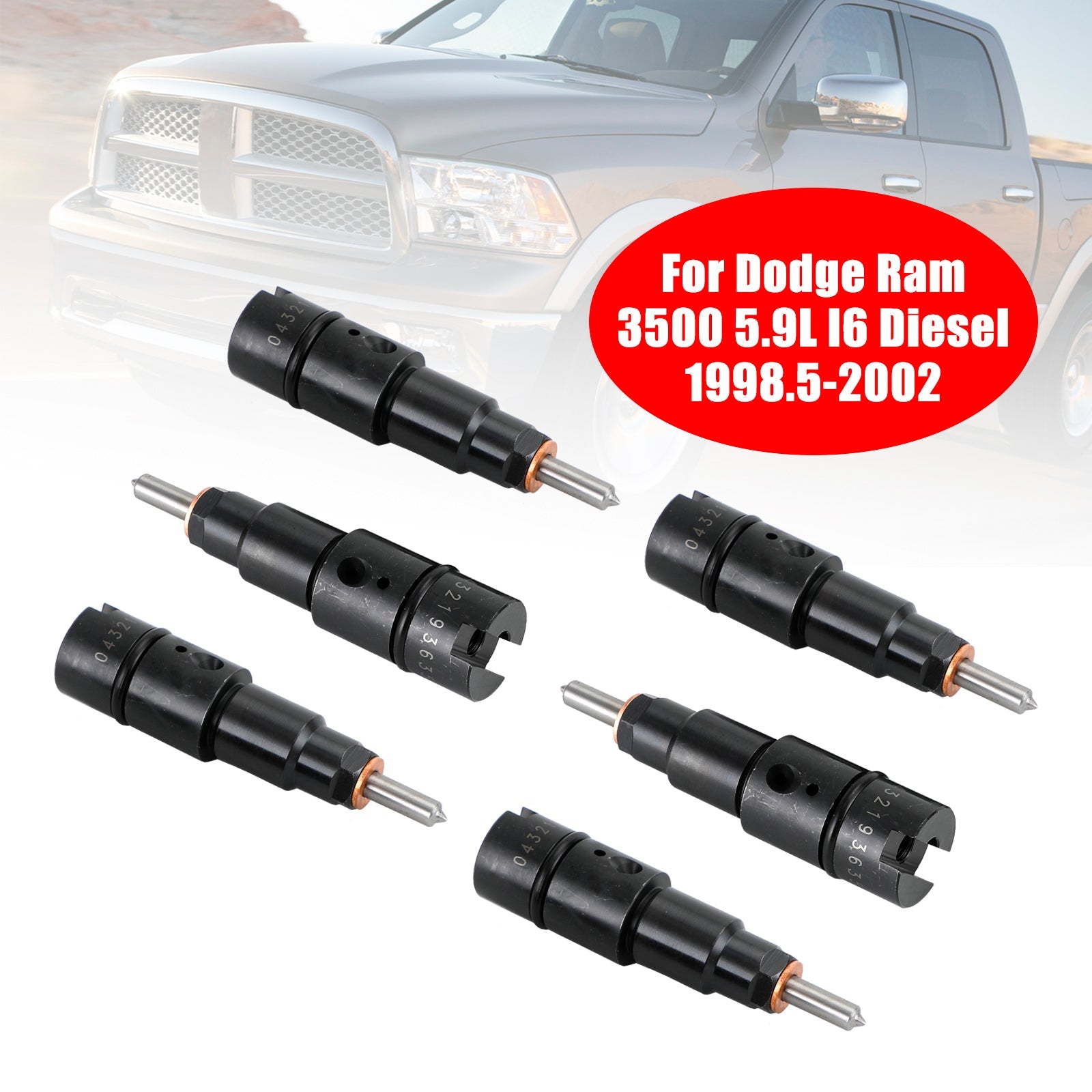 PALASER 1998.5-2002 Dodge Ram 2500 3500 5.9L l6 Diesel 6PCS Fuel Injectors 0432193635 - Image 8