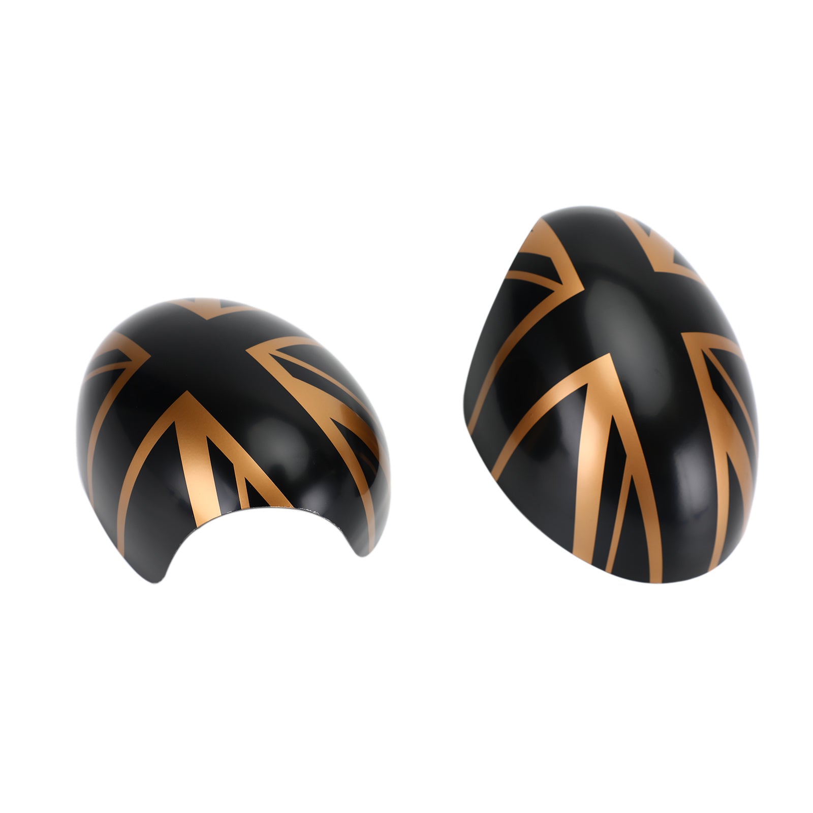 PALASER Mini Cooper R55 R56 R57 Black/gold 2 X Union Jack Uk Flag Mirror Covers