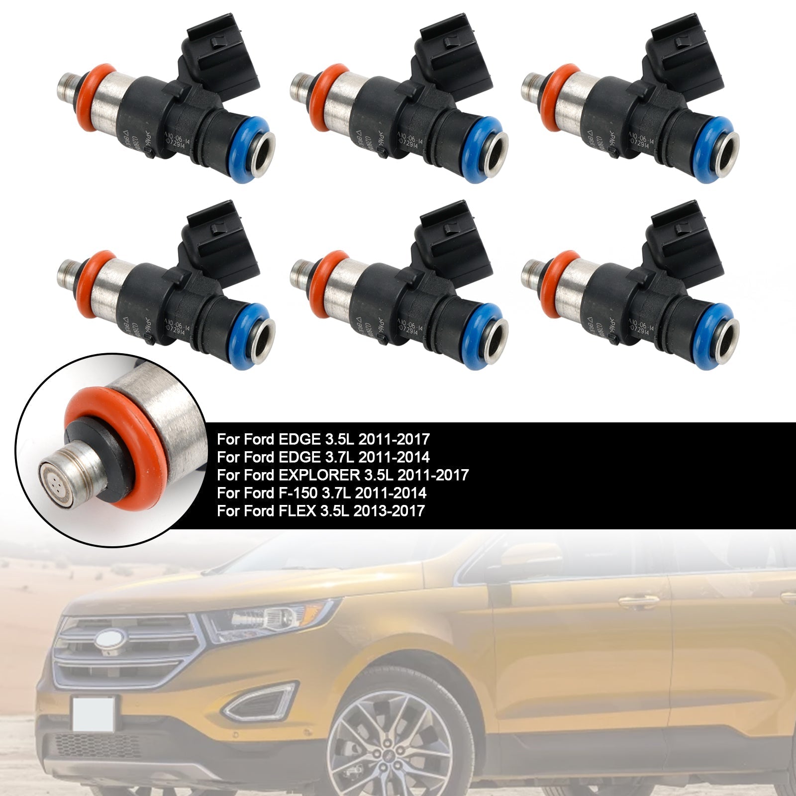PALASER 2013-2017 Lincoln Mkt 3.7L 6PCS Fuel Injector 0280158191 - Image 8