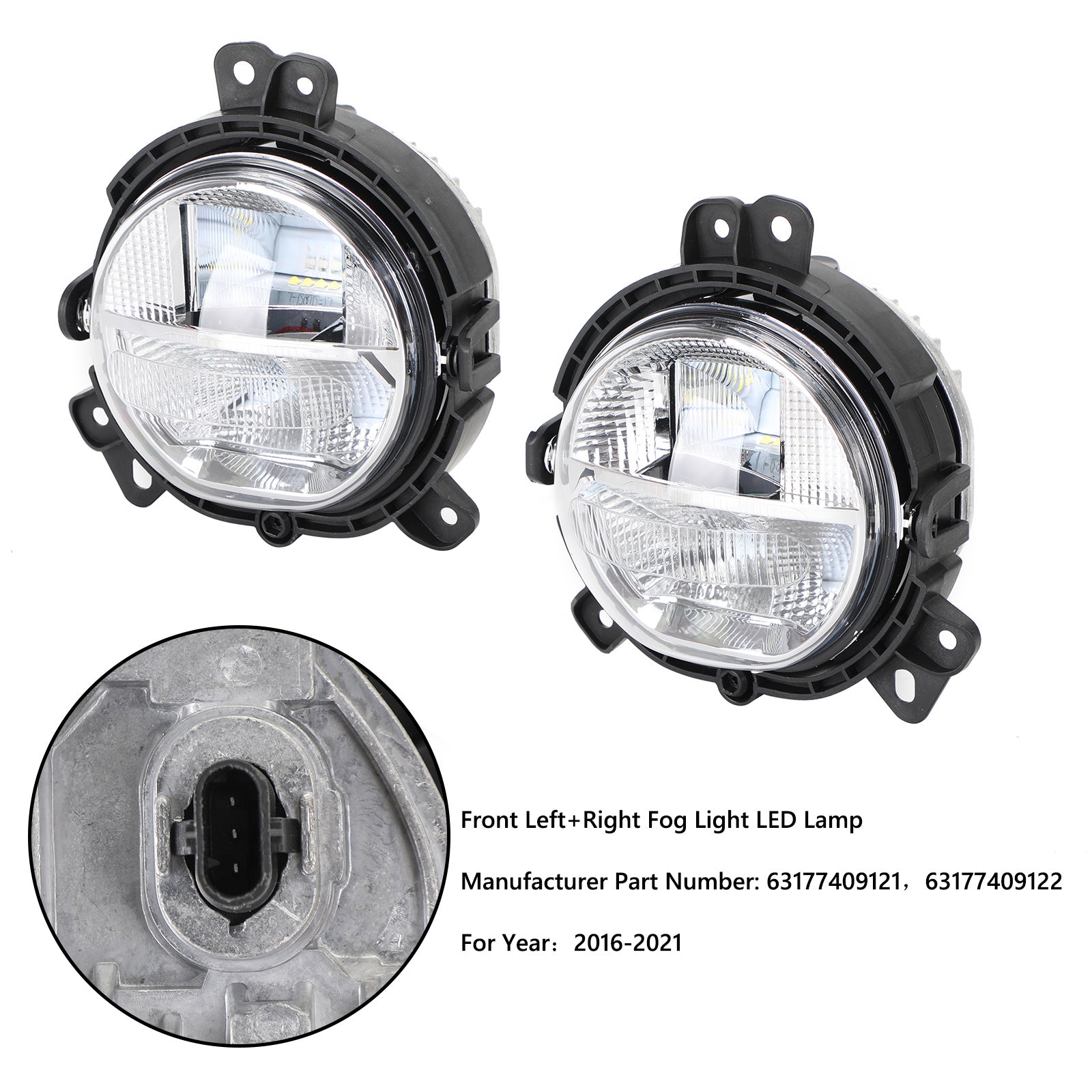 PALASER 2016-2021 BMW Mini Countryman F60 Front Bumper Left & Right Fog Light - Image 3