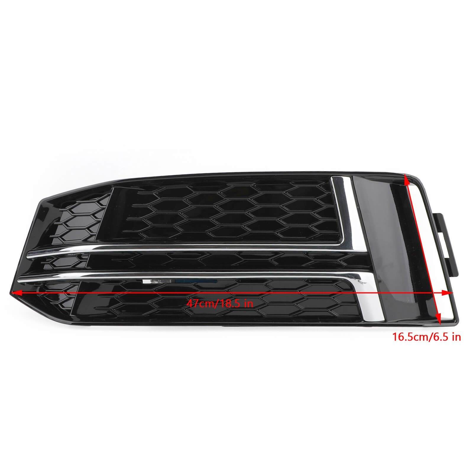 PALASER Pair Front Fog Light Cover For 2016-2018 Audi A4 B9 S-line Bumper Grille - Image 2