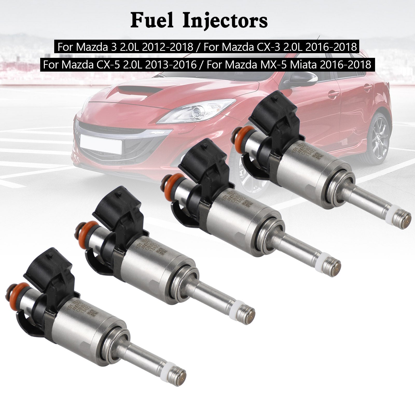 PALASER 2016-2018 Mazda MX-5 Miata 4PCS Fuel Injectors PE01-13-250C PE01-13-250B - Image 7