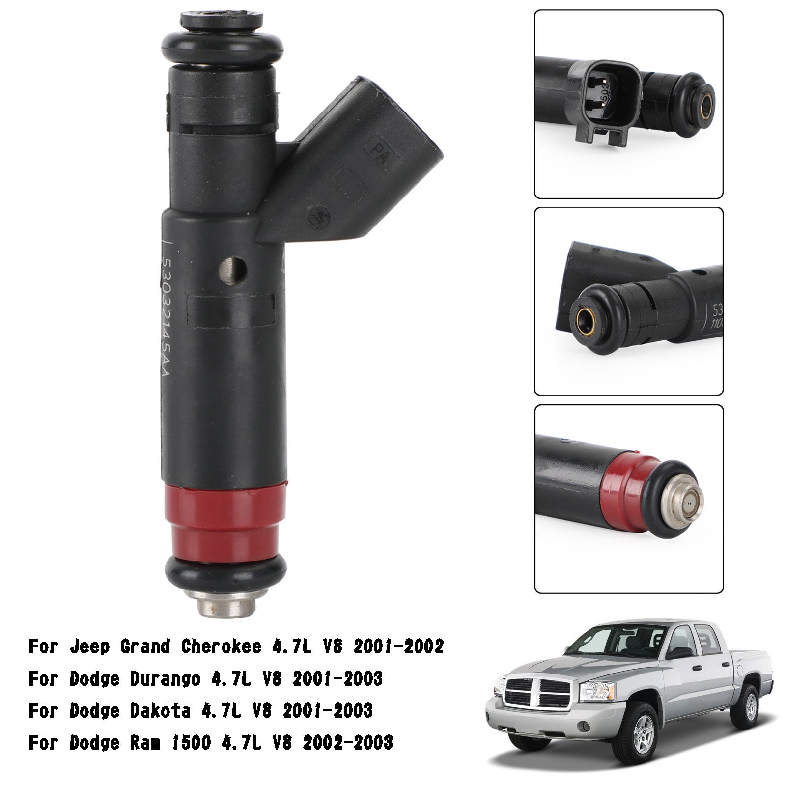 PALASER 2001-2003 Dodge Durango/dakota 4.7L V8 1PCS Fuel Injectors 53032145AA 812-12144 - Image 7