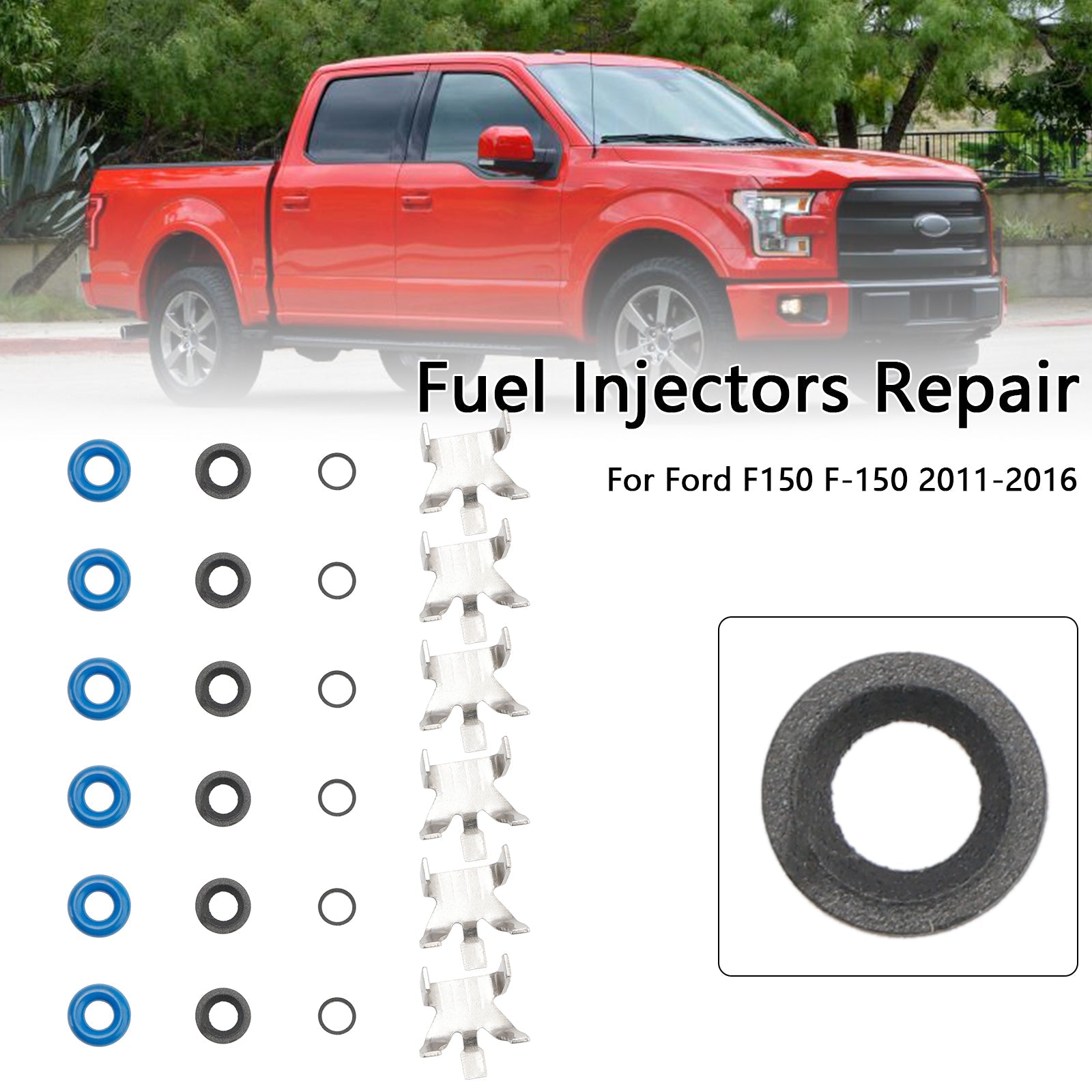 PALASER 2011-2016 Ford F150 3.5L Turbo Ecoboost 6Pcs Fuel Injector Repair Seal Kit BL3Z9F593B CM5202 - Image 2