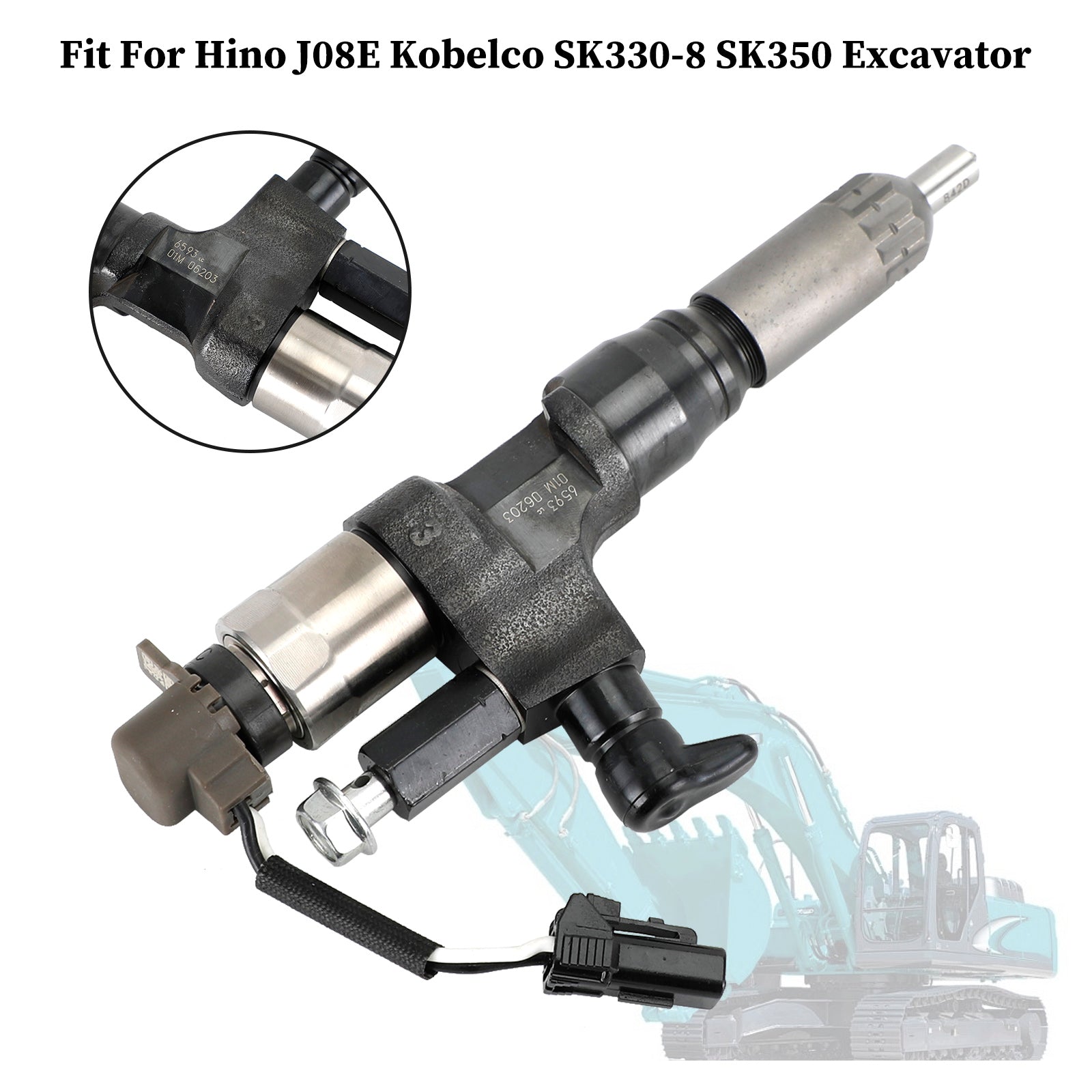 PALASER Hino J08E Kobelco SK330-8 SK350 Excavator Fuel Injectors 095000-6593 CB84034501S 23670-E0010 VH23670E0011 - Image 8