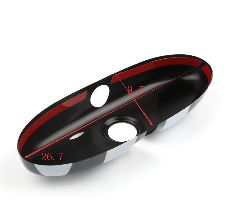 PALASER BMW Mini Cooper R55 R56 Black Checkered Pattern Rear View Mirror Cover - Image 6