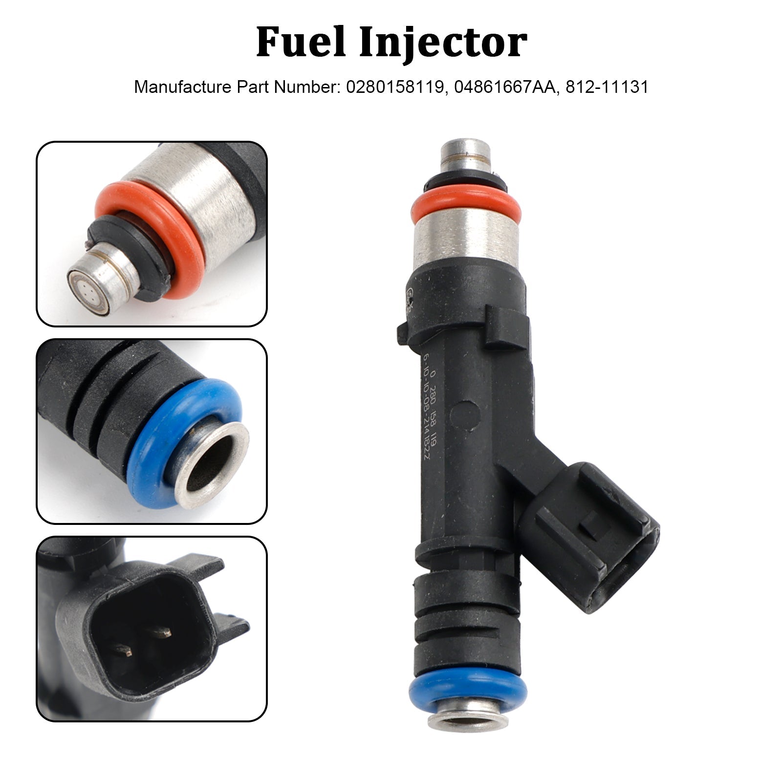PALASER 2007-2010 Jeep Wrangler 3.8L 1PCS Fuel Injector 04861667AA 812-11131 - Image 7