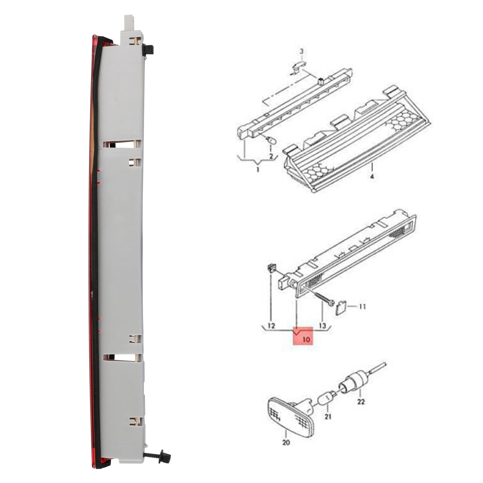 PALASER Third 3Rd Brake Stop Light For Audi A6 Allroad Quattro Wagon 4B9945097A - Image 5