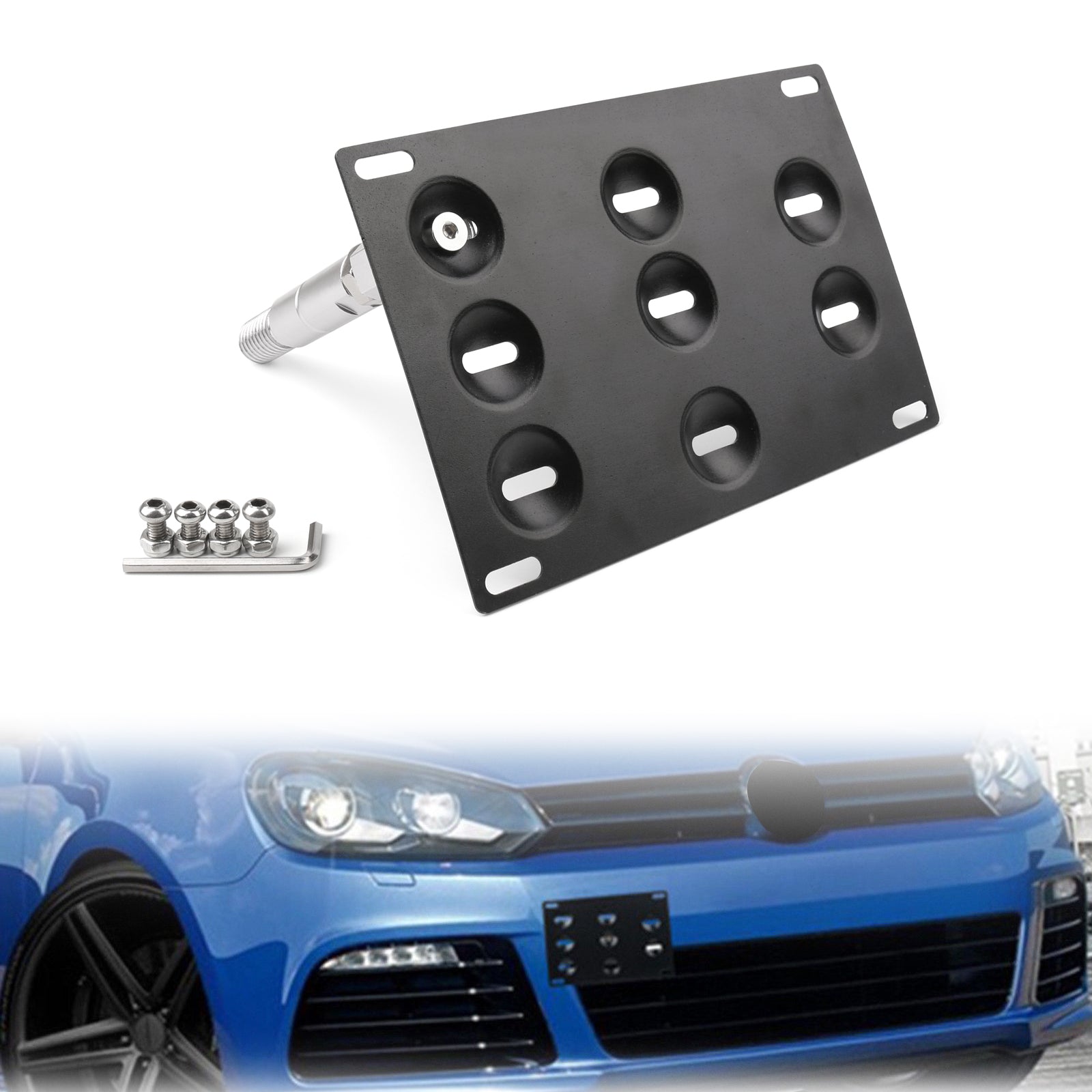 PALASER Vw Golf 6 Front Bumper Tow Hook License Plate Mounting Holder Bracket - Image 3