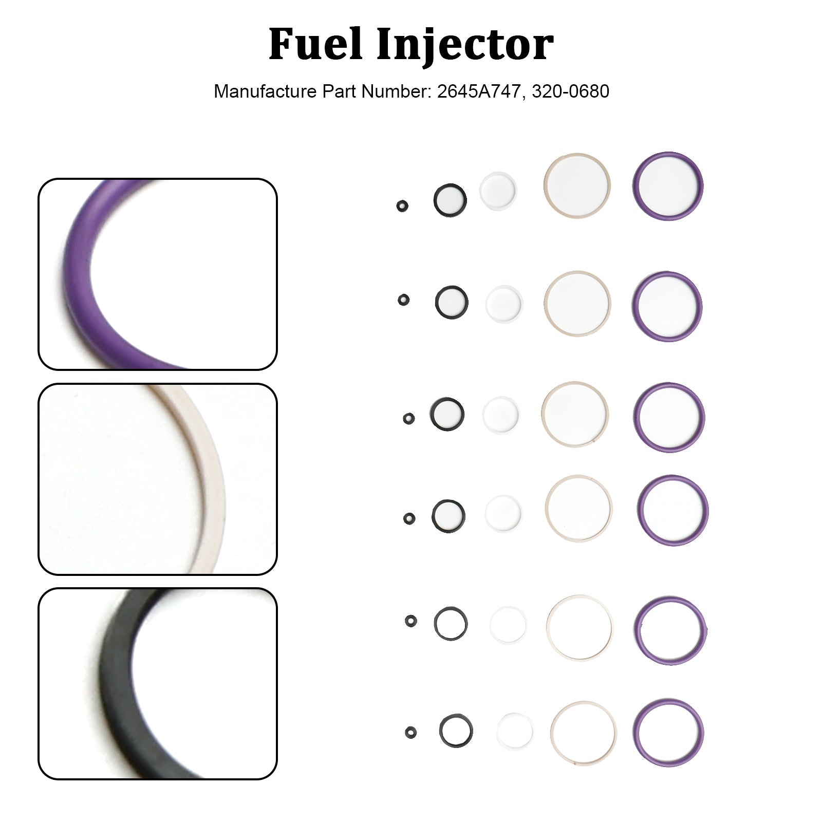 PALASER Caterpillar For Cat C7 Internal 6PCS Fuel Injectors Seal O-ring Kit - Image 7