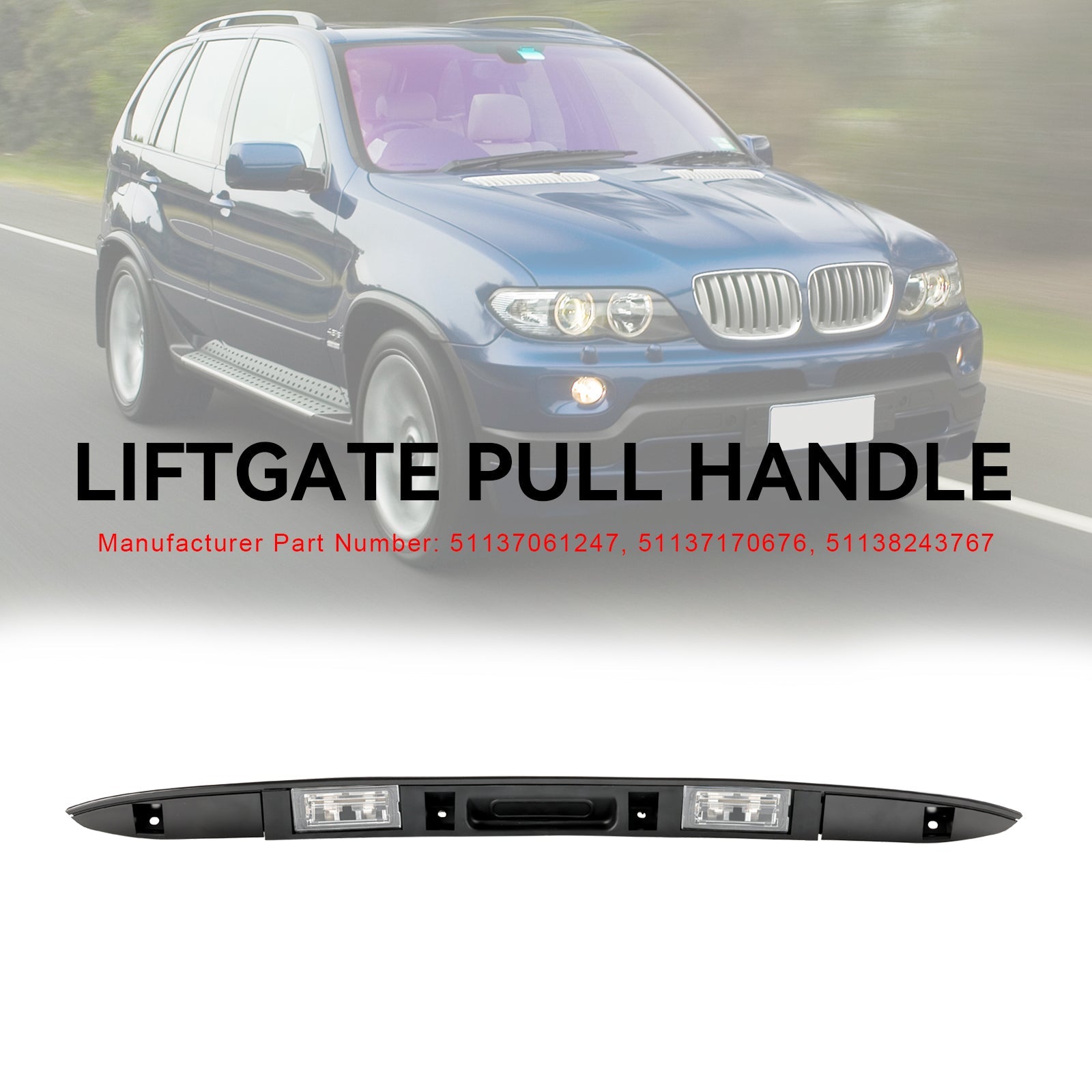 PALASER 2001-2006 BMW X5 E53 Trunk Lid Licence Plate Grip With Key Button 51137170676 51137061247 51138243767 - Image 12