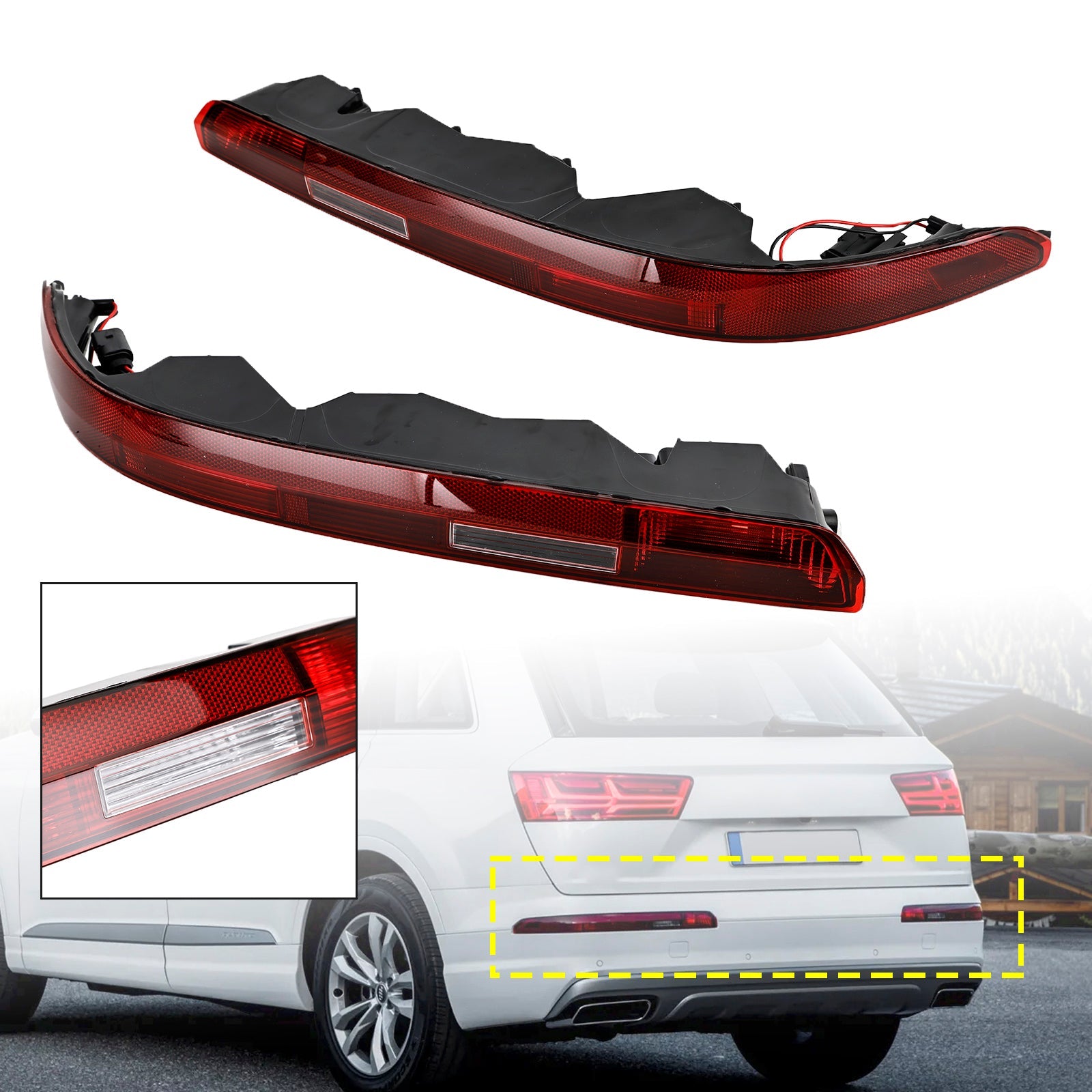 PALASER 2016-2023 Audi Q7 L+r Rear Bumper Tail Lamp Fog Lamp Assembly 4M0945095A 96A - Image 11