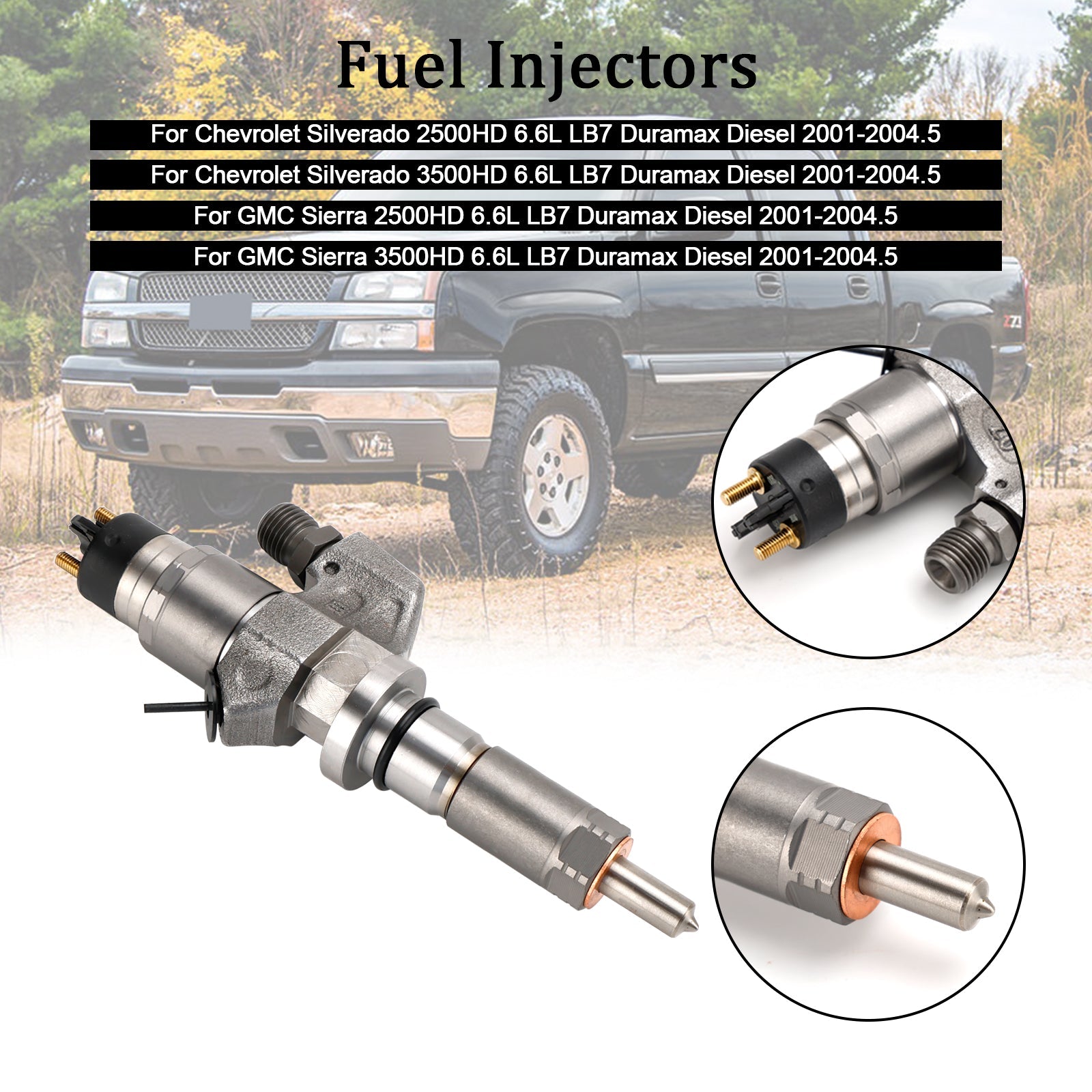 PALASER 2001-2004.5 Chevy Silverado 2500HD/3500HD 6.6L LB7 Duramax Diesel 1PCS Fuel Injector 0445120008 0986435502 97208074 - Image 8