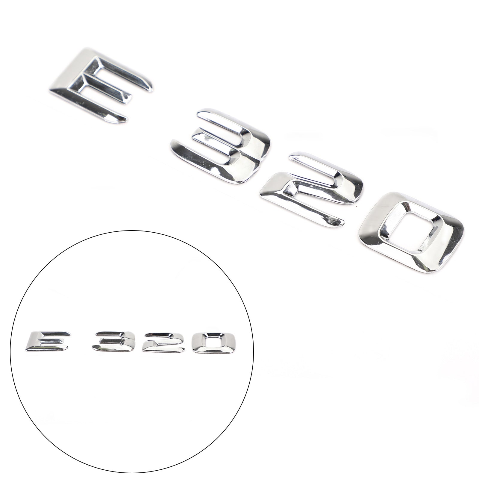 PALASER Rear Trunk Emblem Badge Nameplate Decal Letters Numbers Fit Mercedes E320 Chrome - Image 3
