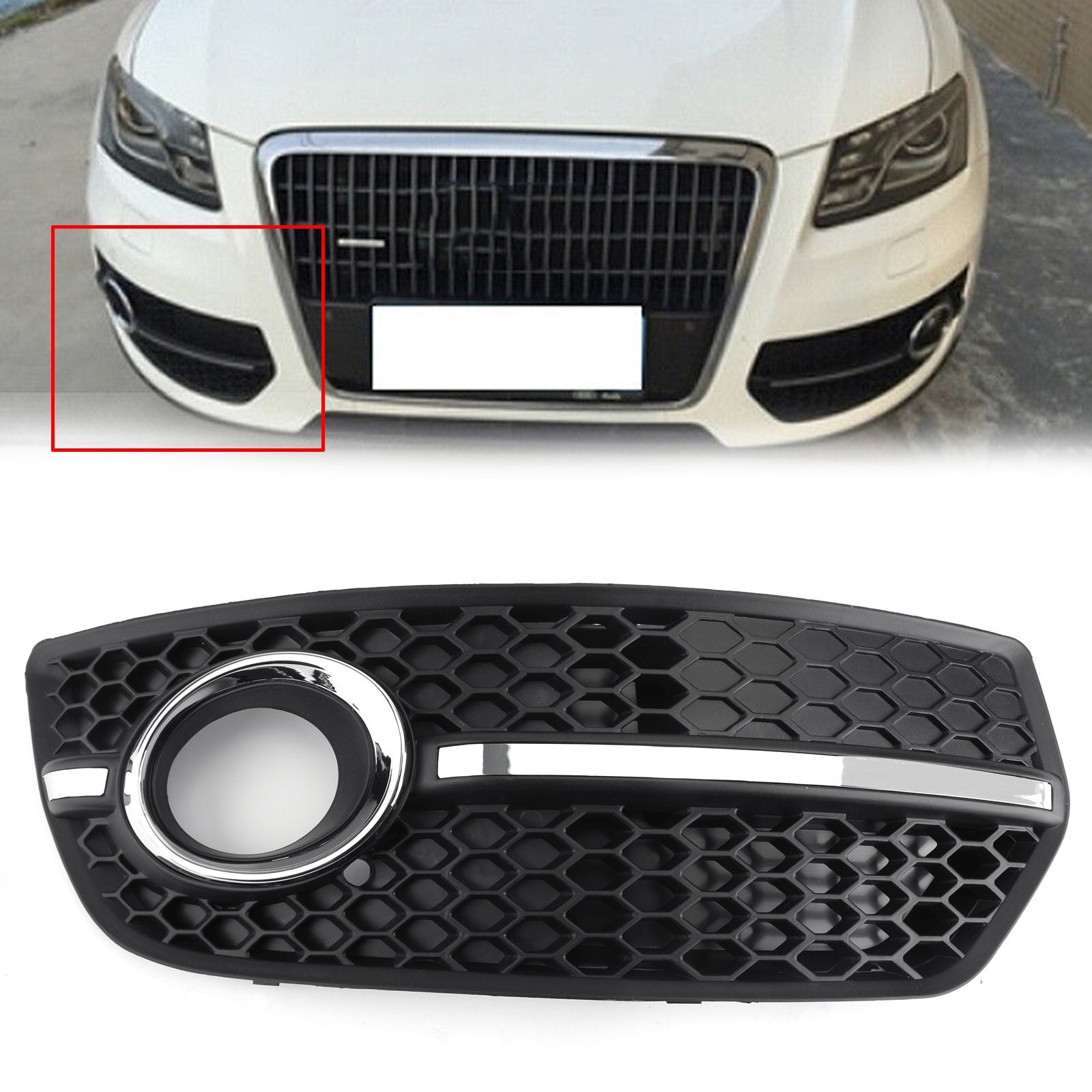 PALASER Front Bumper Grill Fog Light Lamp Covers Trim For 2009-2011 Audi Q5 - Image 5