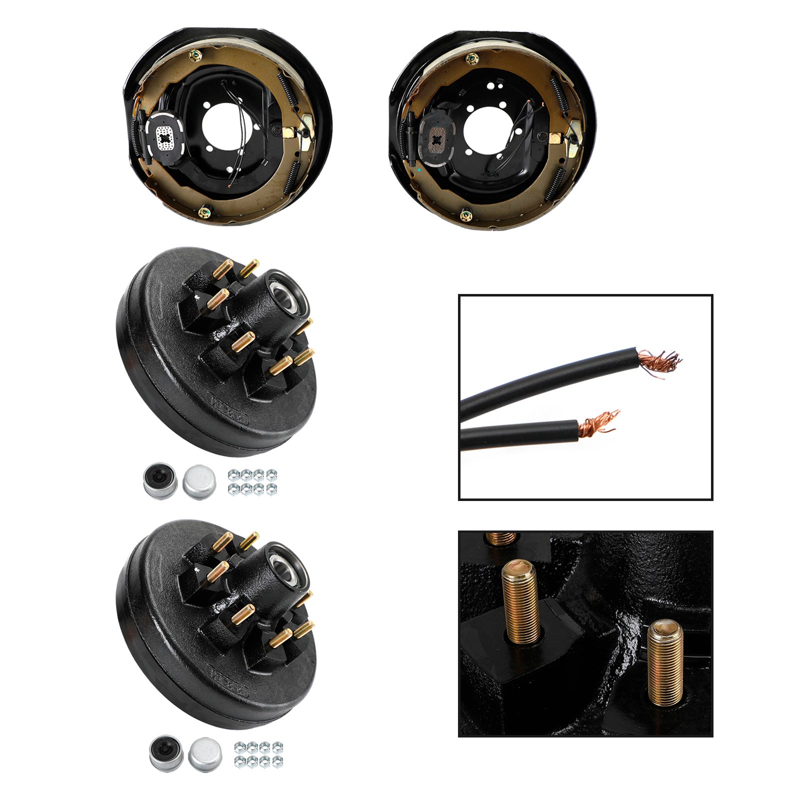 PALASER Trailer 12"-8 On 6.5 Hub Drum Kits W/ 12"x2" Electric Brakes For 5.2K-7K Axle - Image 4