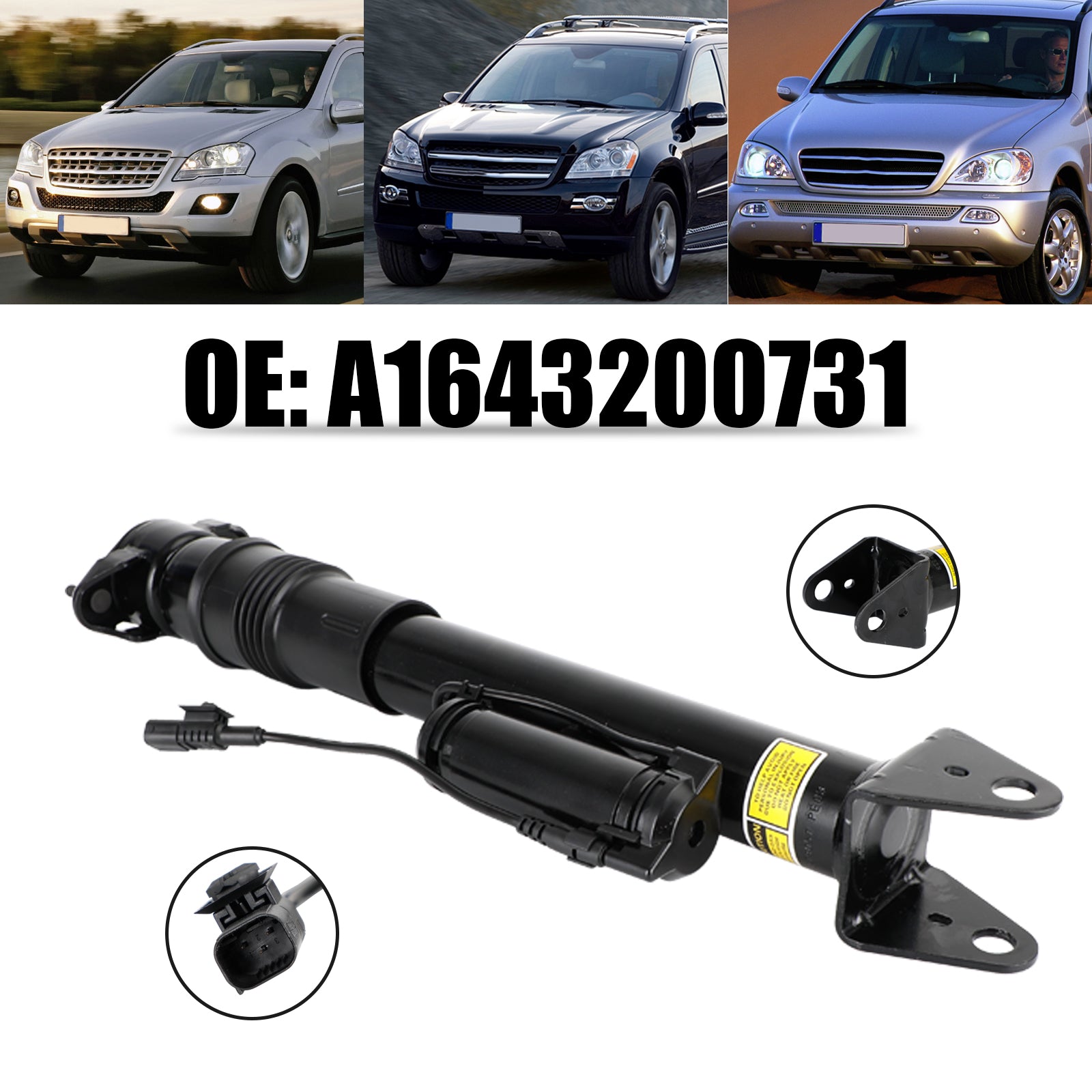 PALASER 2005-2011 Benz ML350 W164 Sport Utility Air Suspension Shock Absorber W/ads Rear 1643203031 1643202731 1643202031 1643200731 - Image 2