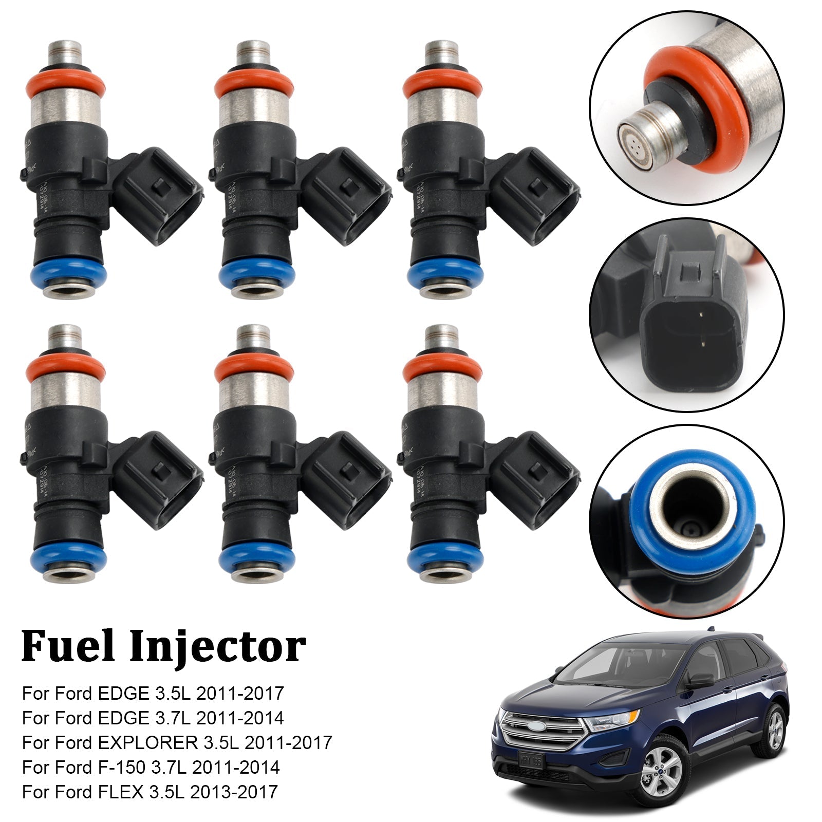 PALASER 2011-2014 Ford Edge F-150 3.7L 6PCS Fuel Injector 0280158191 - Image 7