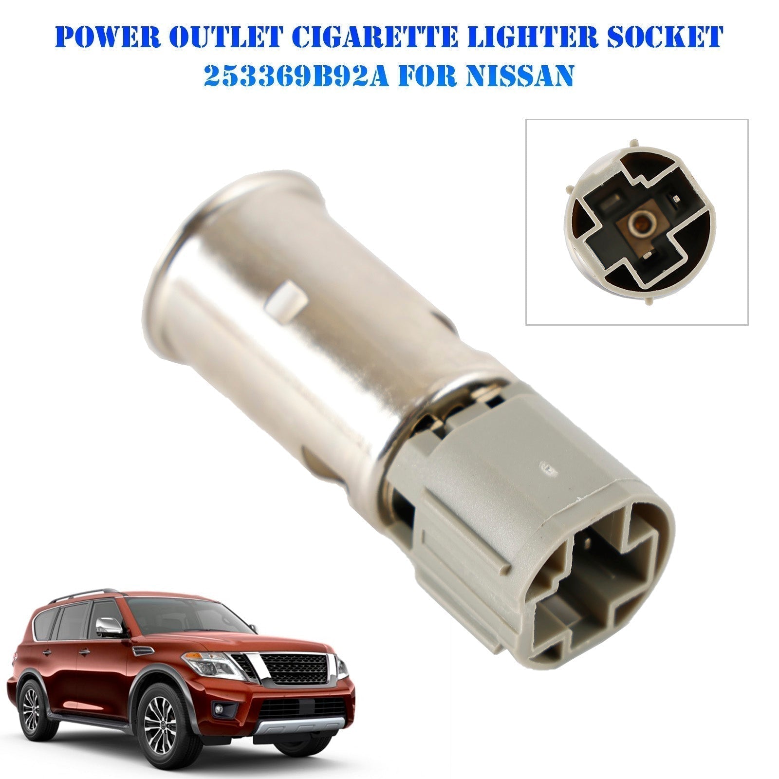 PALASER 2008-2015 Nissan Xterra S X PRO-4X - 6 Cyl 4.0L Power Outlet Cigarette Lighter Socket 253369B92A - Image 5
