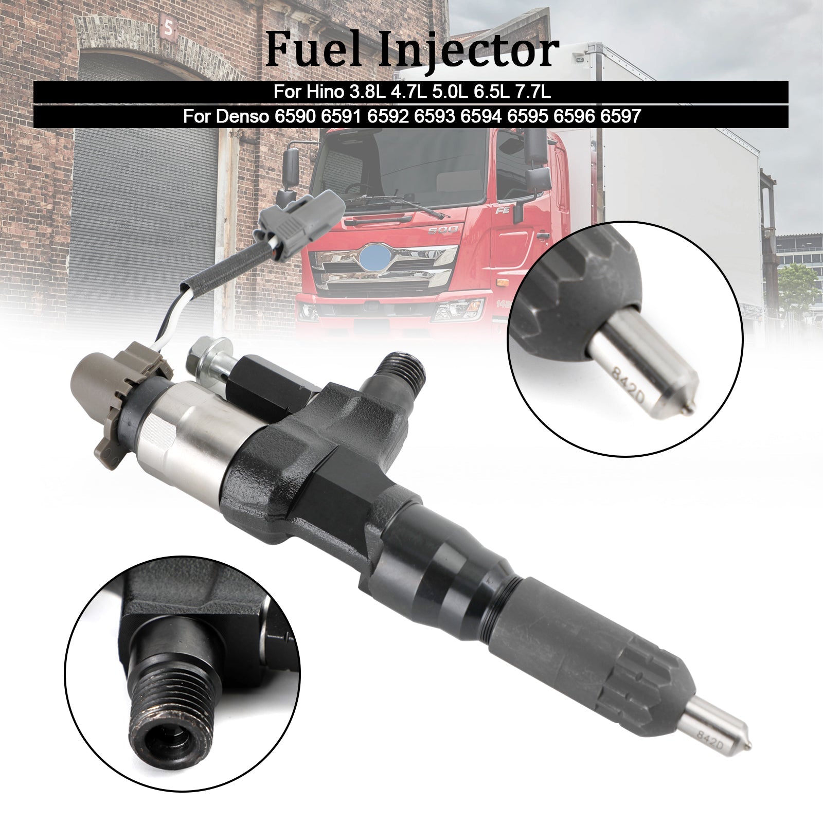 PALASER Hino 3.8L 4.7L 5.0L 6.5L 7.7L 1PCS Fuel Injector 095000-6593 CB84034501S 095000-6590 - Image 8