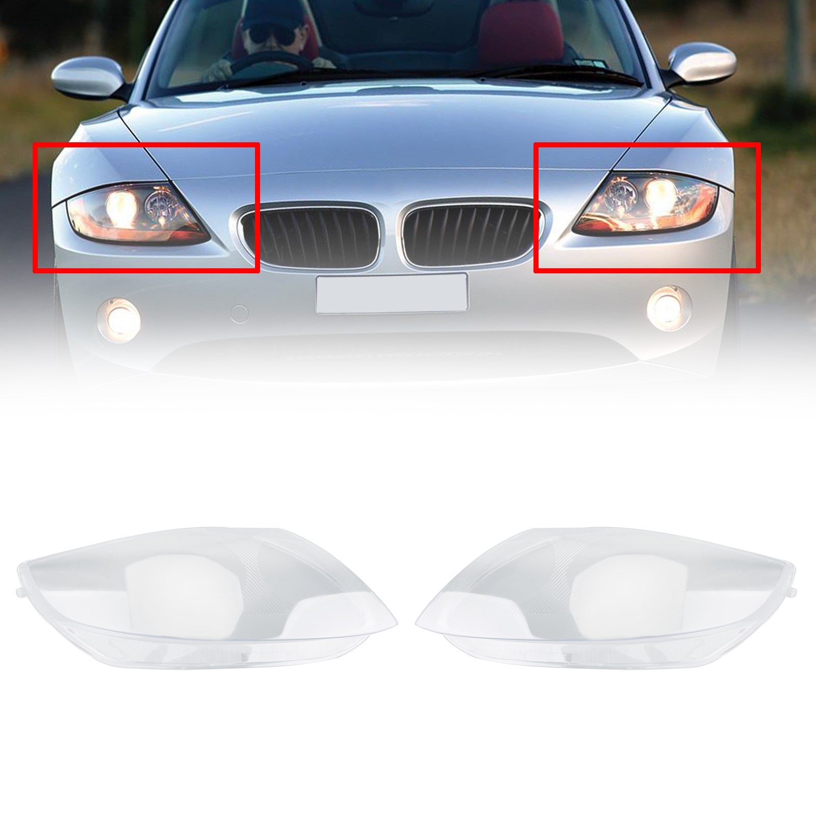 PALASER Headlight Cover Headlamp Lens Left For BMW Z4 E85 2003-2008 Clear - Image 13