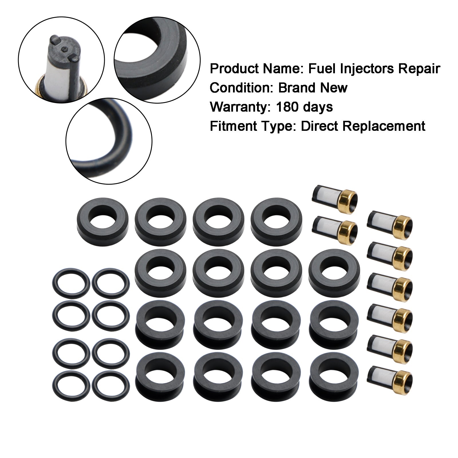 PALASER 1993-1997 Lexus LS400 4.0L V8 Fuel Injector Repair Kits 23250-50020 FJ525 - Image 8