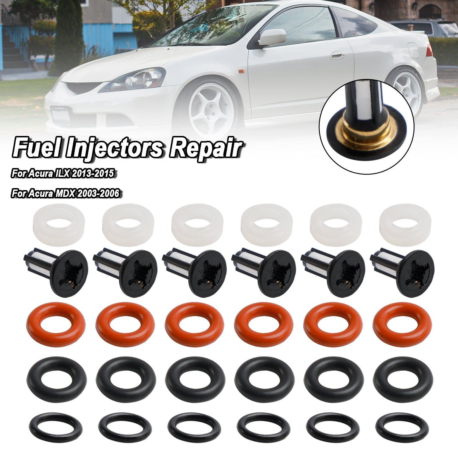 PALASER 2003-2006 Acura Mdx Fuel Injector Repair Kit FJ485 - Image 2