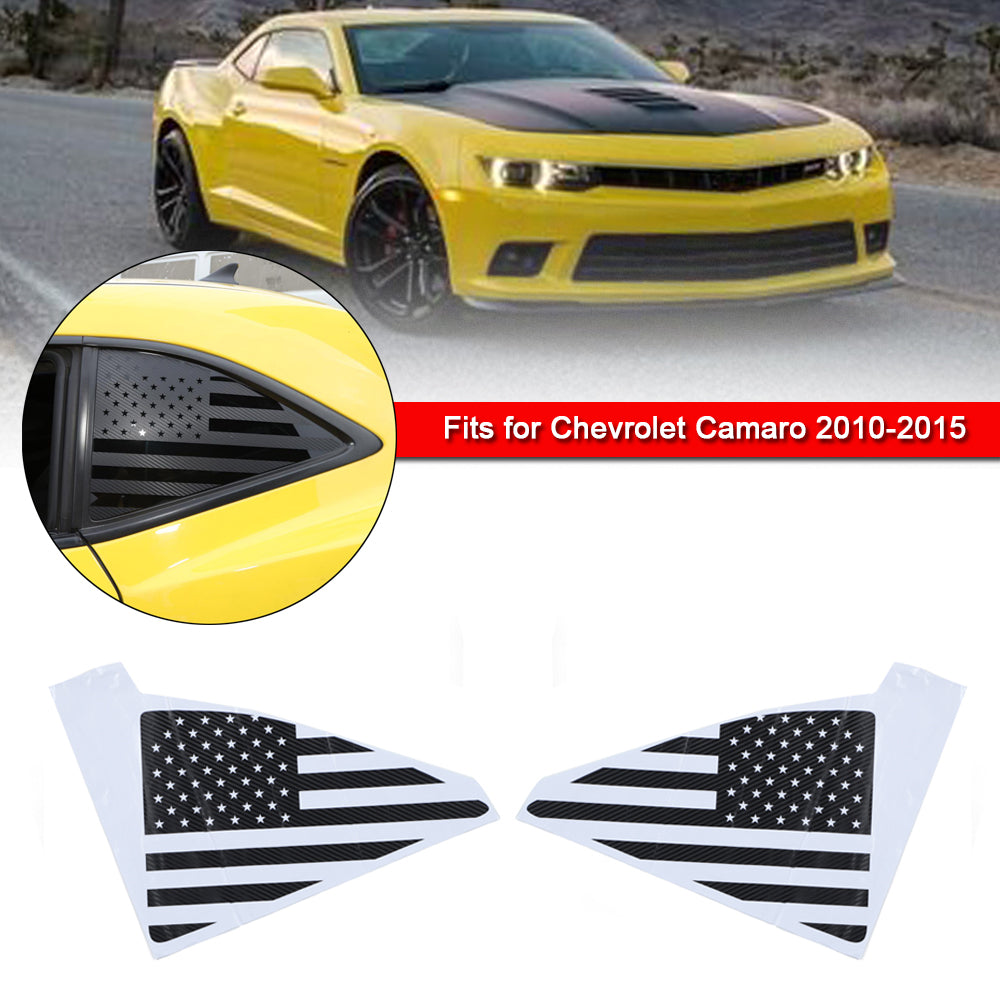 PALASER Rear Triangle Quarter Window Usa Flag Decal Sticker Trim For Camaro 2010-2015 - Image 3