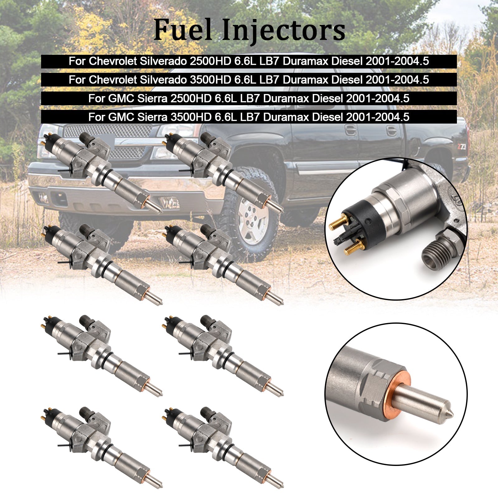 PALASER 2001-2004.5 GMC Sierra 2500HD 3500HD 6.6L LB7 Duramax Diesel 8PCS Fuel Injectors 0445120008 0986435502 97208074 - Image 10