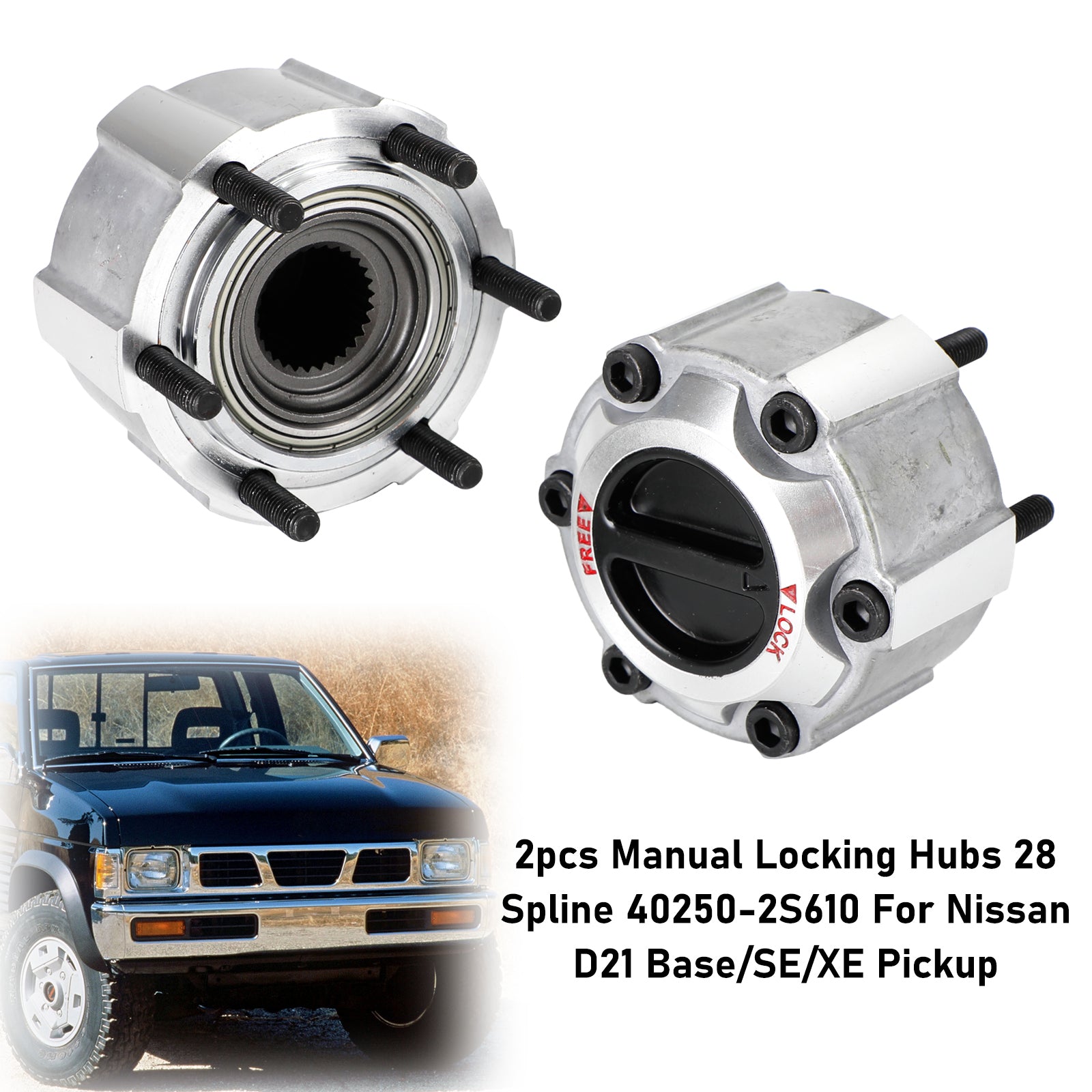 PALASER Nissan D21 Base/se/xe Pickup 2PCS 402502S610 Manual Locking Hubs 28 Spline AVM461HP - Image 7