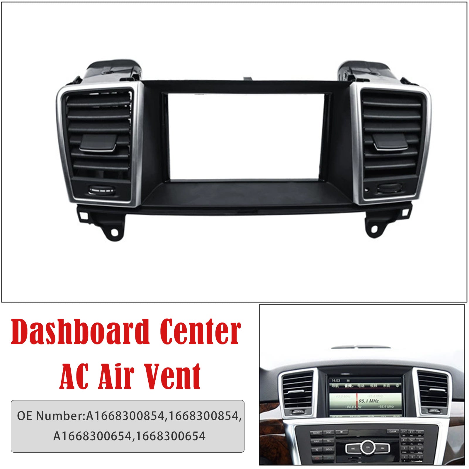 PALASER Dashboard Center Air Vent Big Screen For Mercedes Gl Ml X166 W166 2013-2015