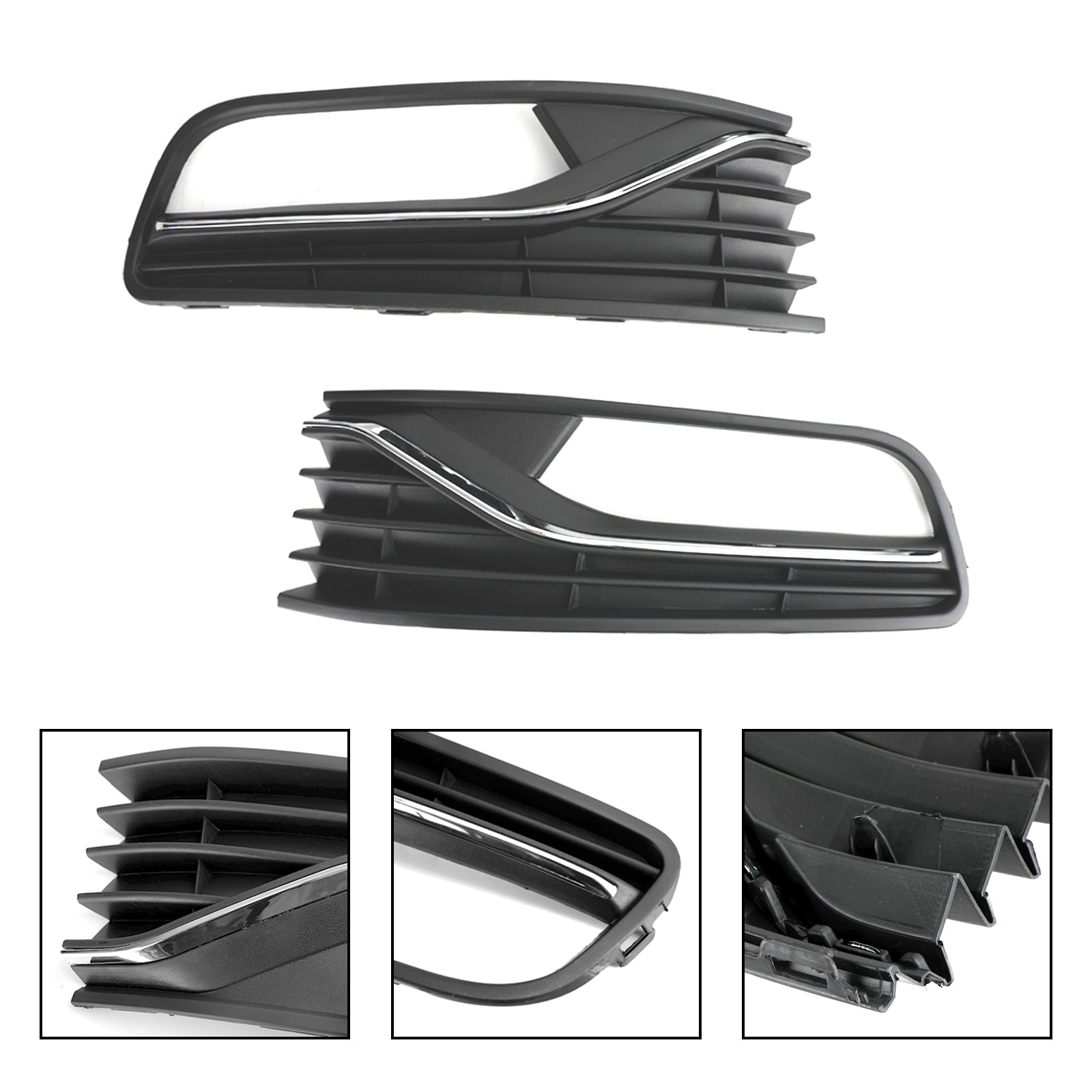 PALASER 2014-2017 Vw Polo 6R Pair Front Bumper Fog Light Cover Grill 56C0853665J 6C0853666J - Image 10