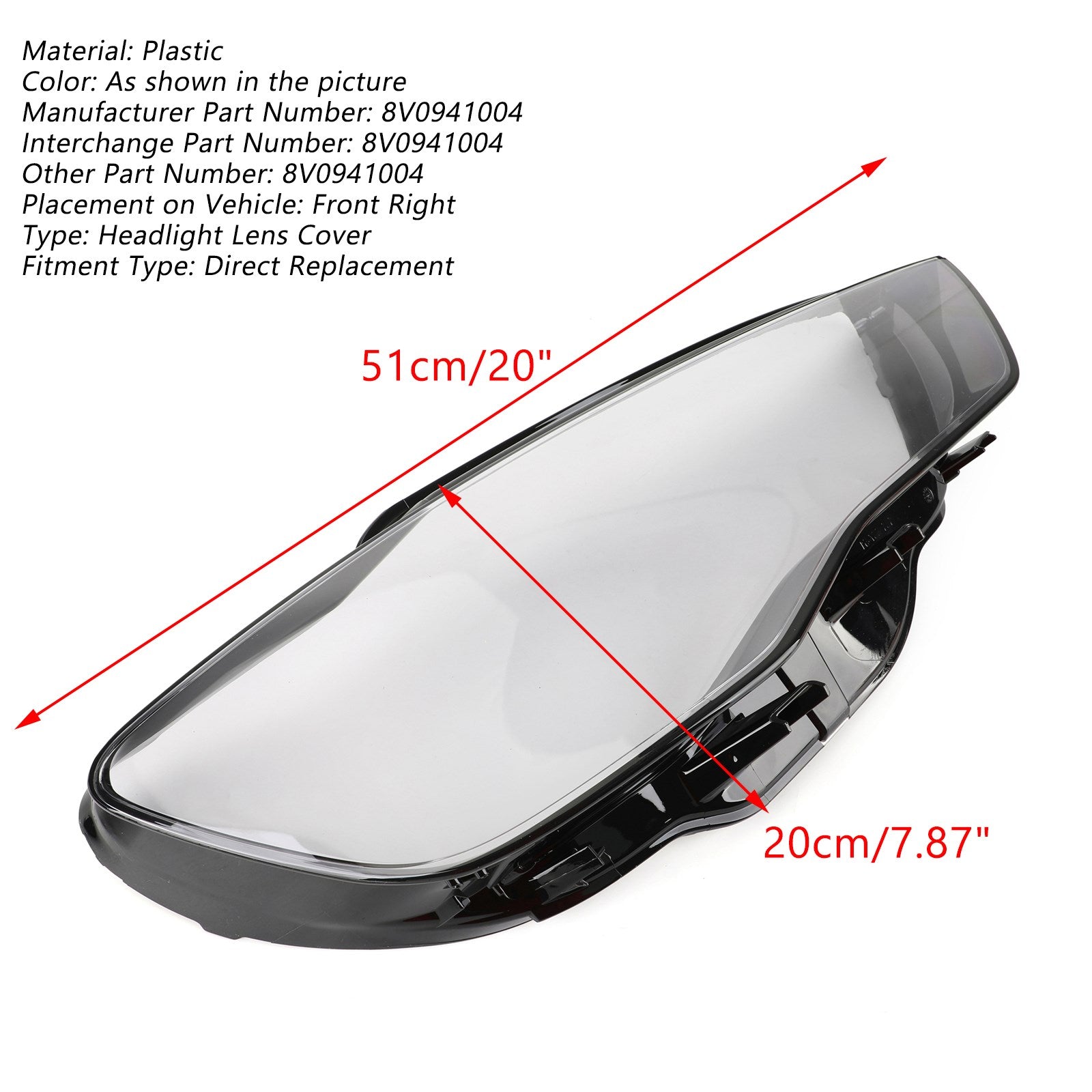 PALASER 2013-2016 Audi A3 8V0941004 8V0941003 Left&right Headlight Cover Headlamp Lens Clear - Image 22