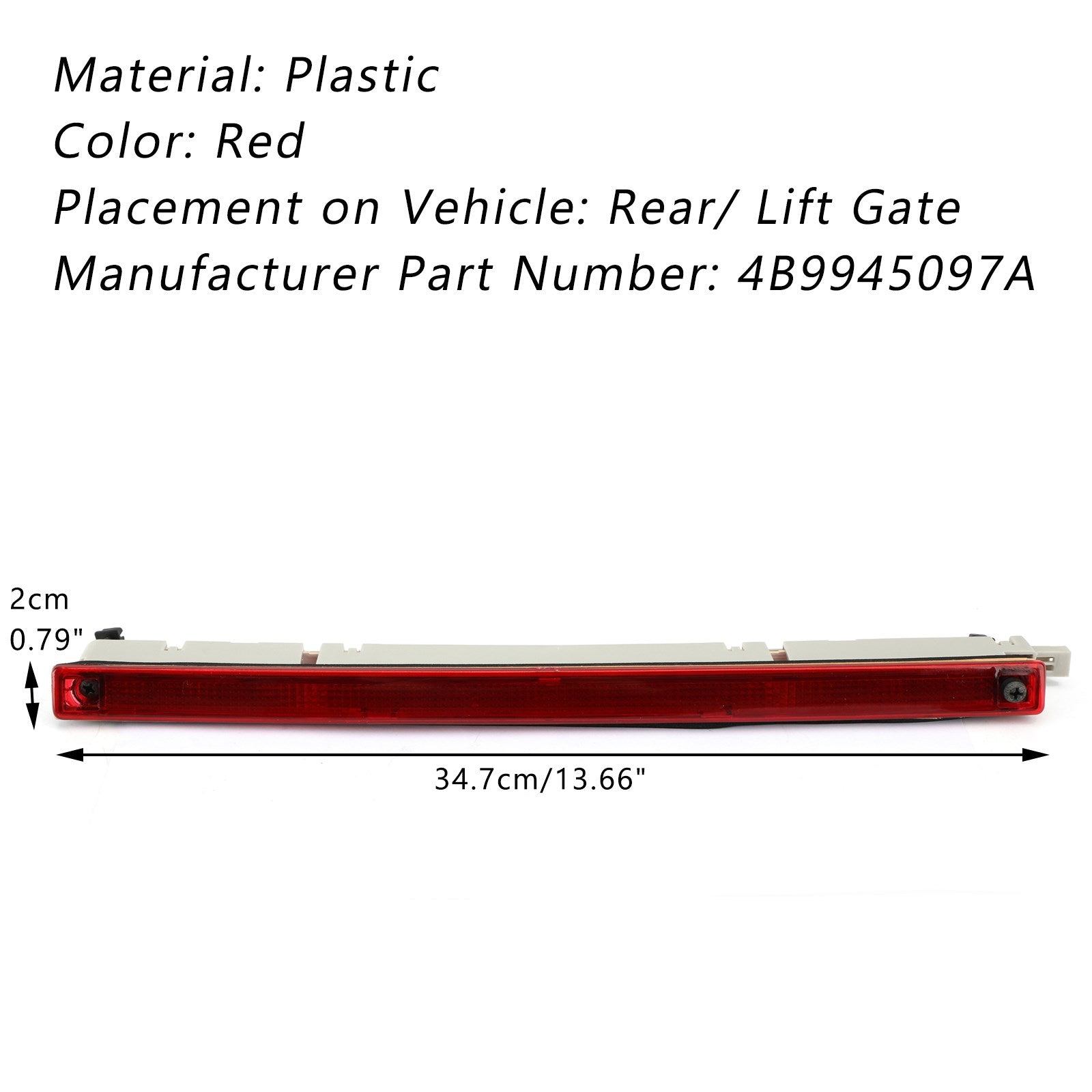 PALASER Third 3Rd Brake Stop Light For Audi A6 Allroad Quattro Wagon 4B9945097A - Image 2