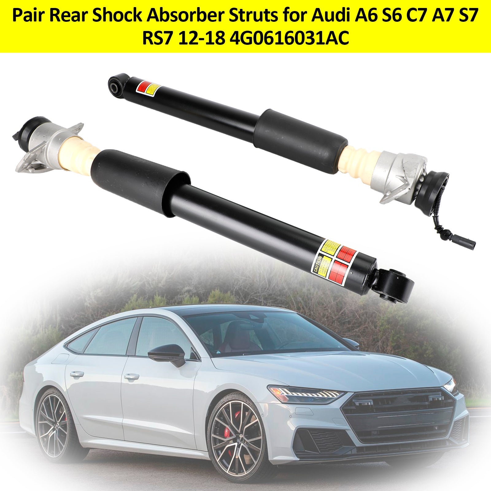 PALASER Pair Rear Shock Absorber Struts For Audi A6 S6 C7 A7 S7 RS7 12-18 4G0616031AC 4G06160031AE - Image 7