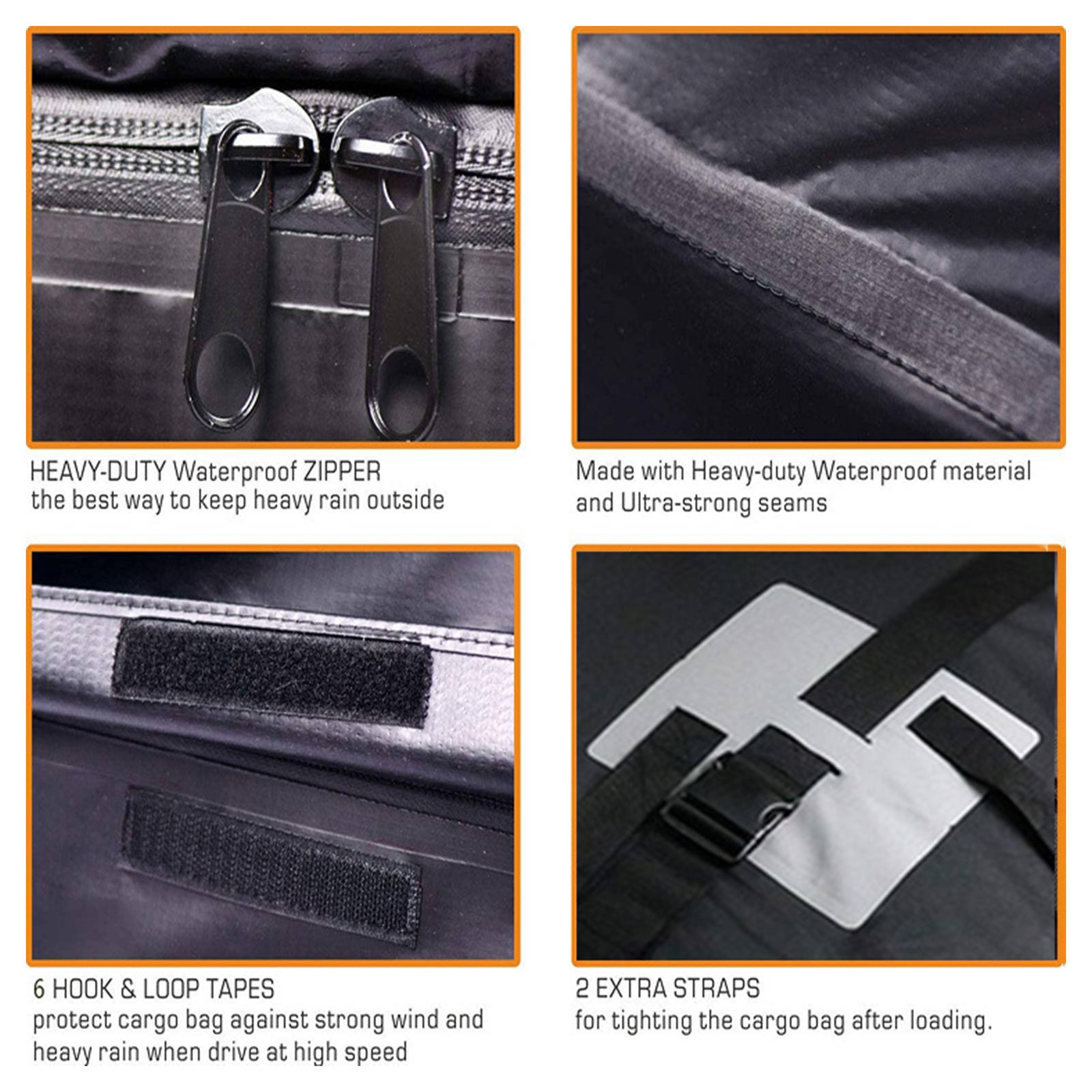 PALASER Waterproof Car Roof Top Rack Carrier Cargo Bag Luggage Cube Bag W/ Non-slip Mat - Image 8