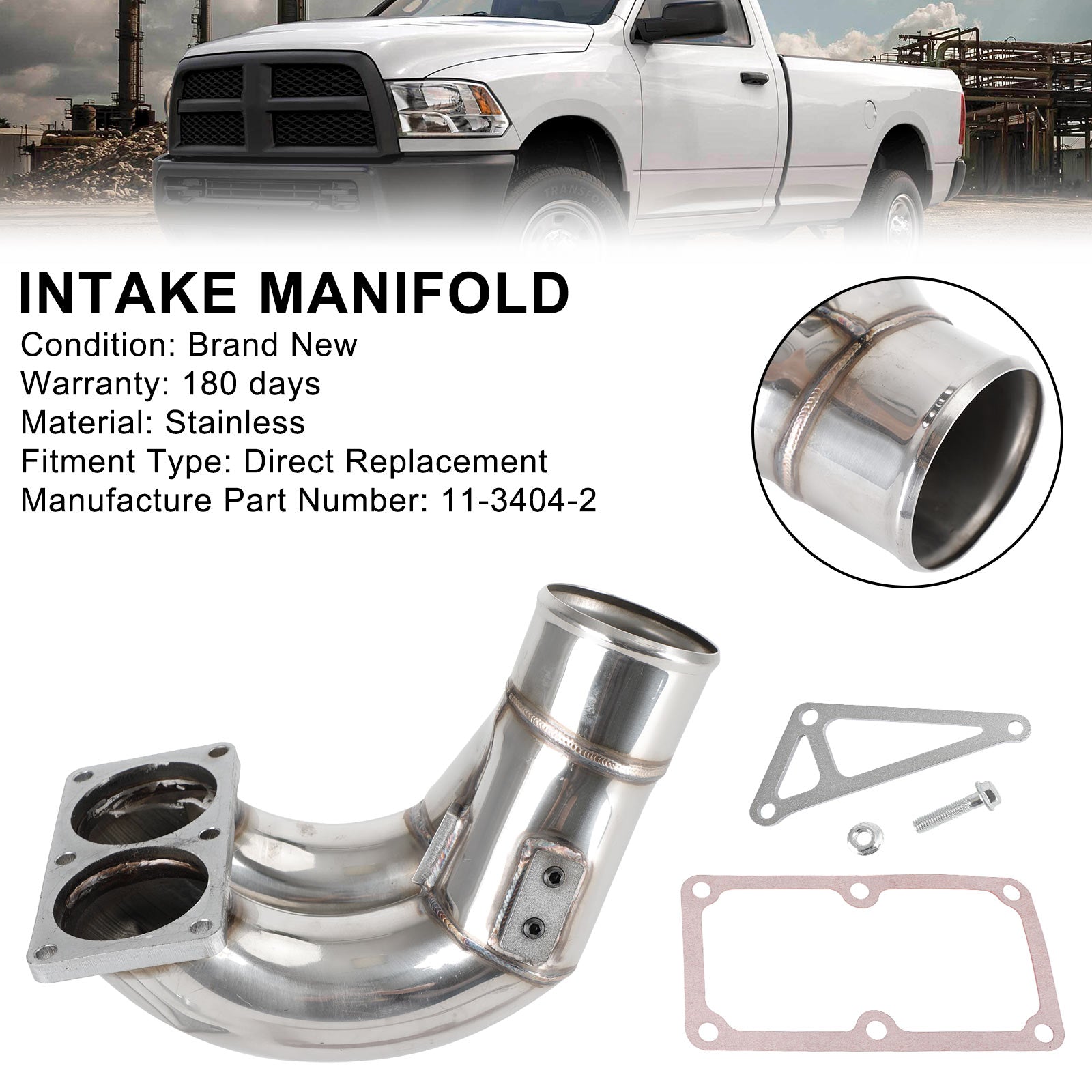 PALASER 11-3404-2 3.5" Intake Manifold Fit 2007-2018 Dodge Ram 6.7L Diesel 2500 3500 4500 5500 - Image 6