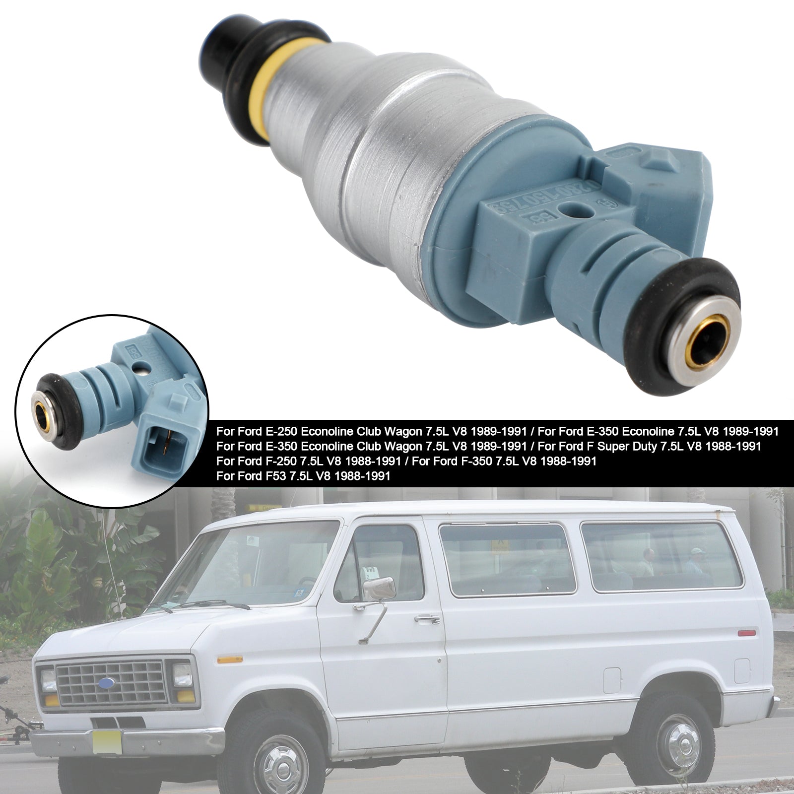 PALASER 1988-1991 Ford F Super Duty 7.5L V8 1PCS Fuel Injector 0280150759 822-11120 - Image 6
