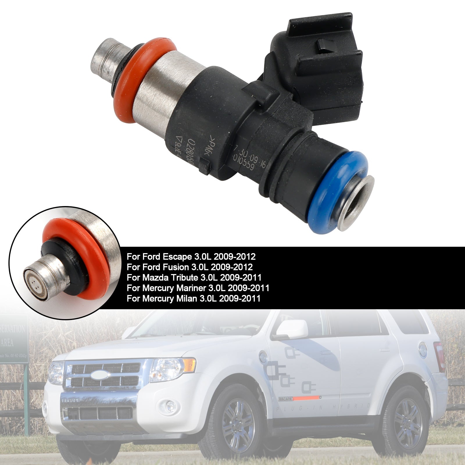 PALASER 2009-2012 Ford Escape Fusion 3.0L 1PCS Fuel Injector 0280158189 FJ998 9L8E-A5A - Image 10